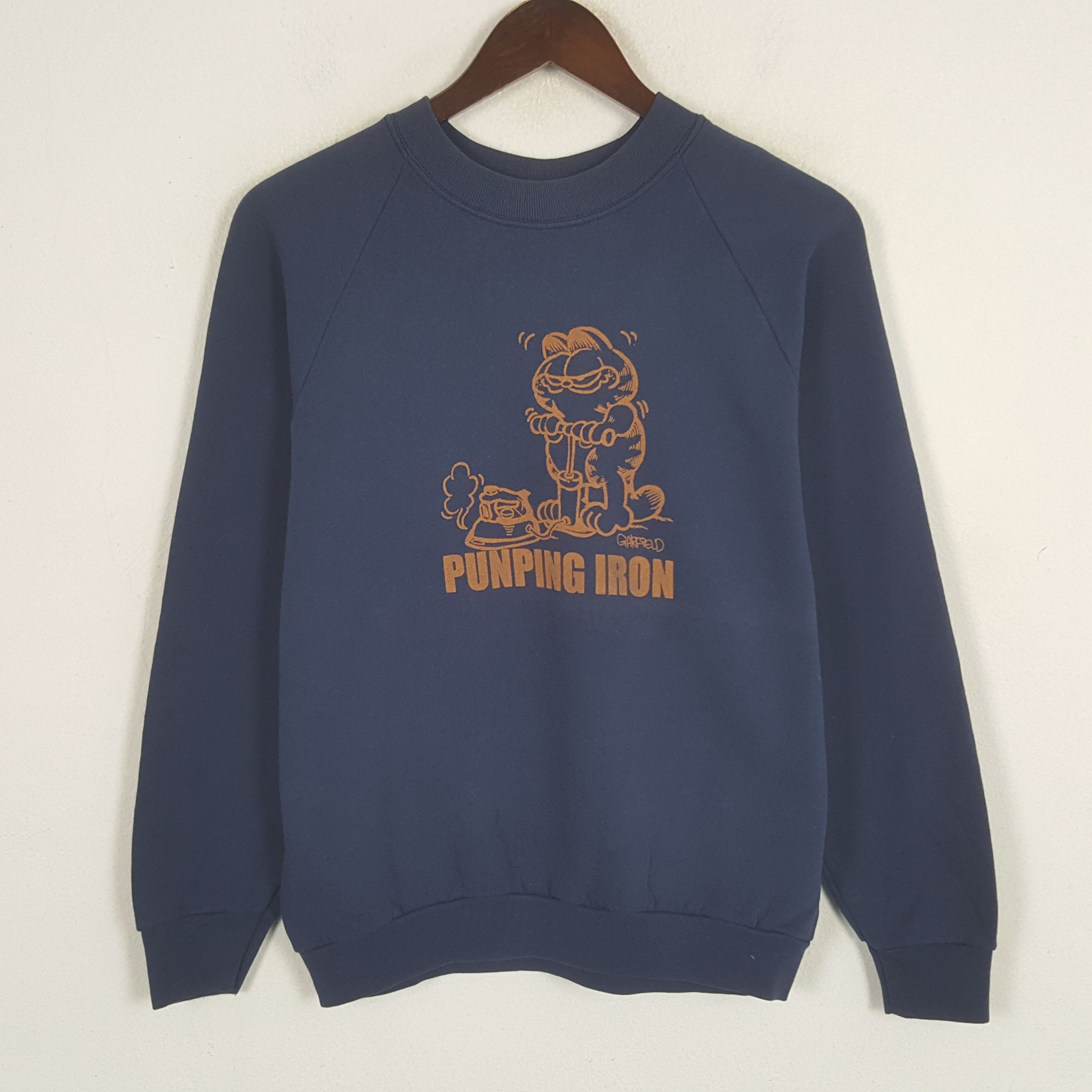 Cartoon Network × Vintage Vintage Garfield Punping Iron Sweatshirt Size US S / EU 44-46 / 1 - 1 Thumbnail