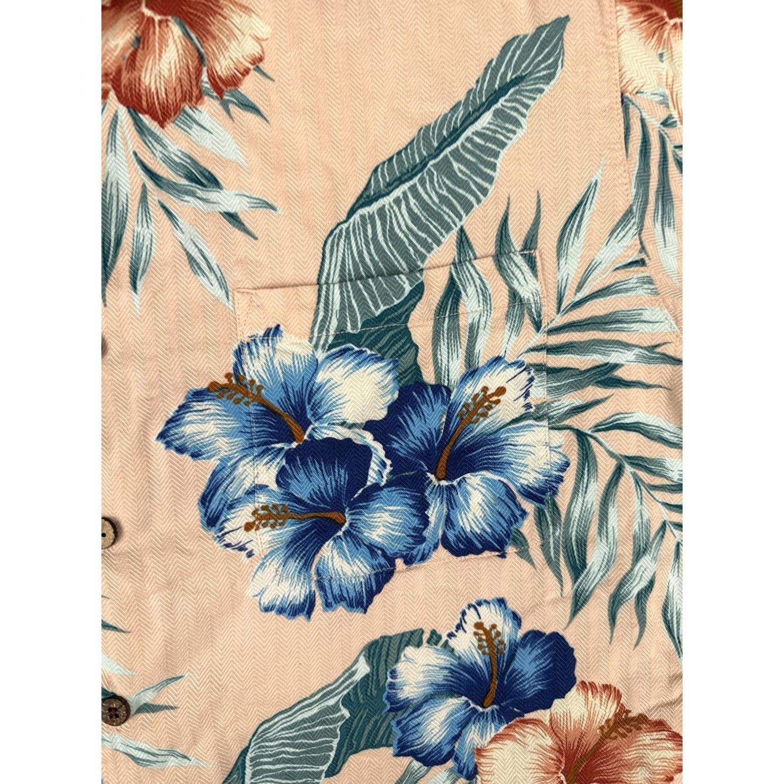 Vintage Caribbean Shirt Mens Big 2X Peach Short Sleeve Hawaiian Silk Blend Floral Size US XXL / EU 58 / 5 - 6 Thumbnail