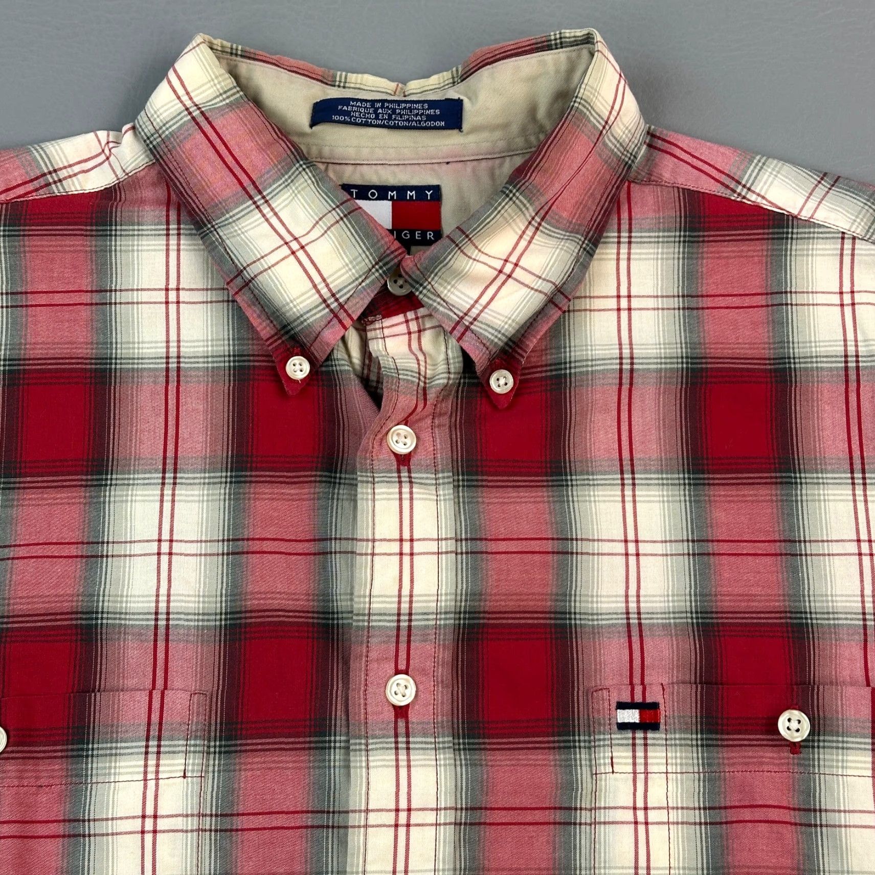 Tommy Hilfiger VINTAGE Tommy Hilfiger Shirt Mens XL Red Plaid Button Down Preppy Casual 90s Size US XL / EU 56 / 4 - 4 Thumbnail
