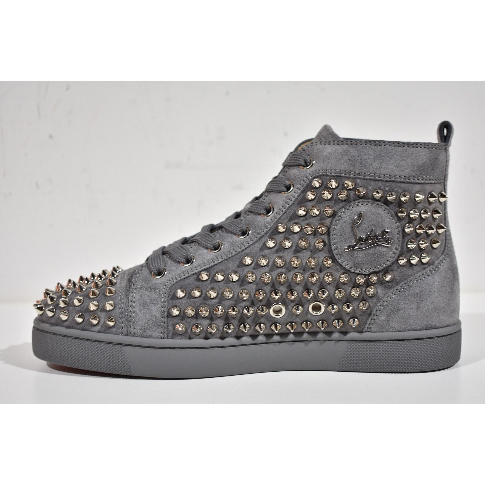 Christian Louboutin Christian Louboutin Men Louis Flat Shadow Grey Suede Spike Size US 6 / EU 39 - 6 Thumbnail