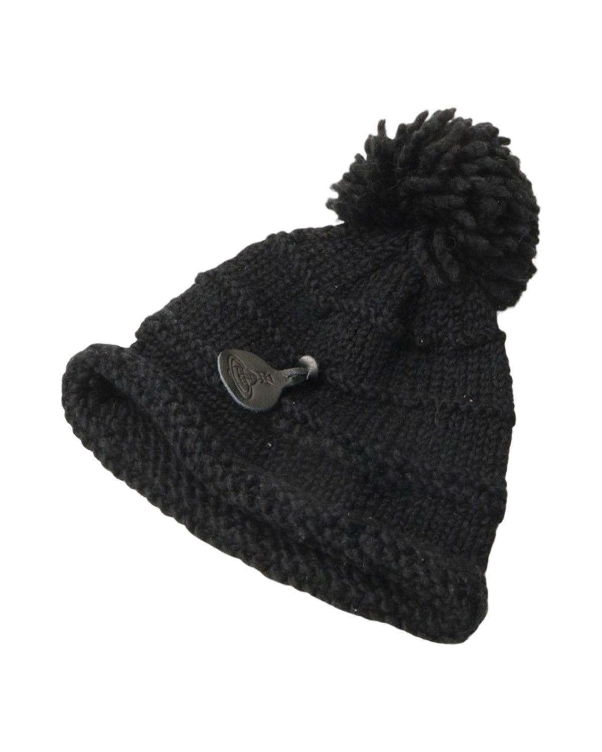 Vivienne Westwood Leather Patch Wool Knit Beanie Size ONE SIZE - 1 Thumbnail