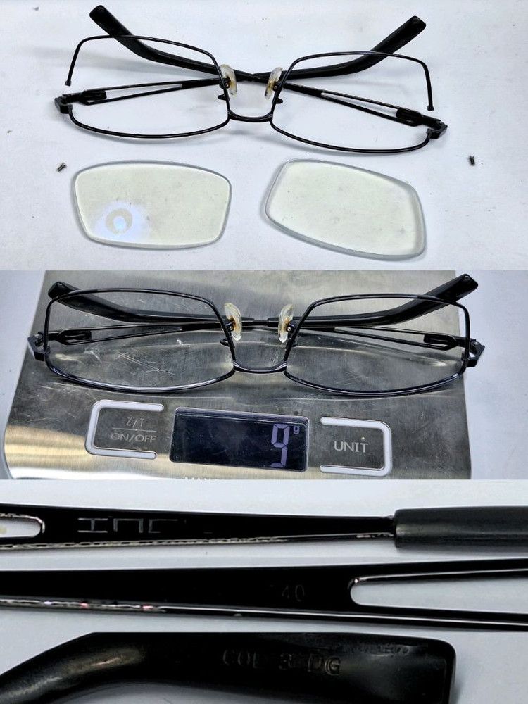 Other VINTAGE INCLUSE Midnight Blue Square Glasses Grid Hinge Size ONE SIZE - 6 Thumbnail