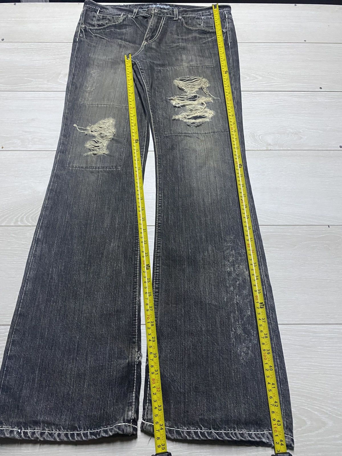 If Six Was Nine Vintage Japanese Brand On Board Patches Bootcut Flare Jeans Size US 34 / EU 50 - 20 Thumbnail