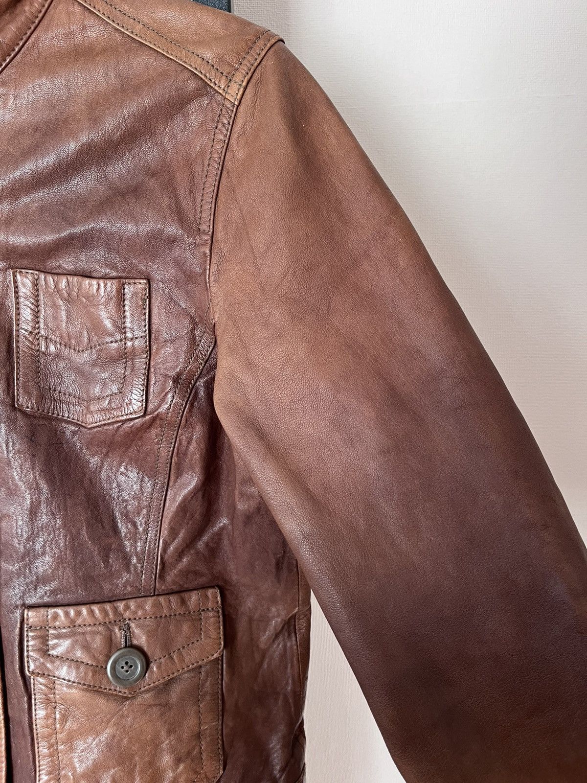 Gap Gap Vintage Brown Leather Woman Button Jacket 90’s Size M / US 6-8 / IT 42-44 - 8 Thumbnail