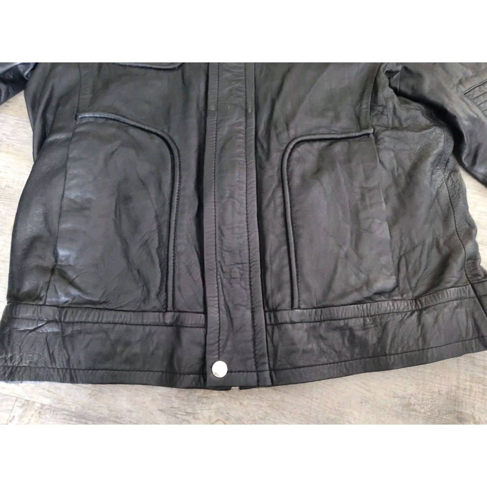 Vintage VINTAGE Real Leather Men's Motorcycle Jacket 90s Black Leather Biker Ride Classic L Size US L / EU 52-54 / 3 - 2 Thumbnail