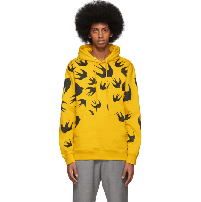 McQ Alexander McQueen ALEXANDER MCQUEEN Bird Graphic Hoodie In Chrome Yellow Size US L / EU 52-54 / 3 - 4 Thumbnail