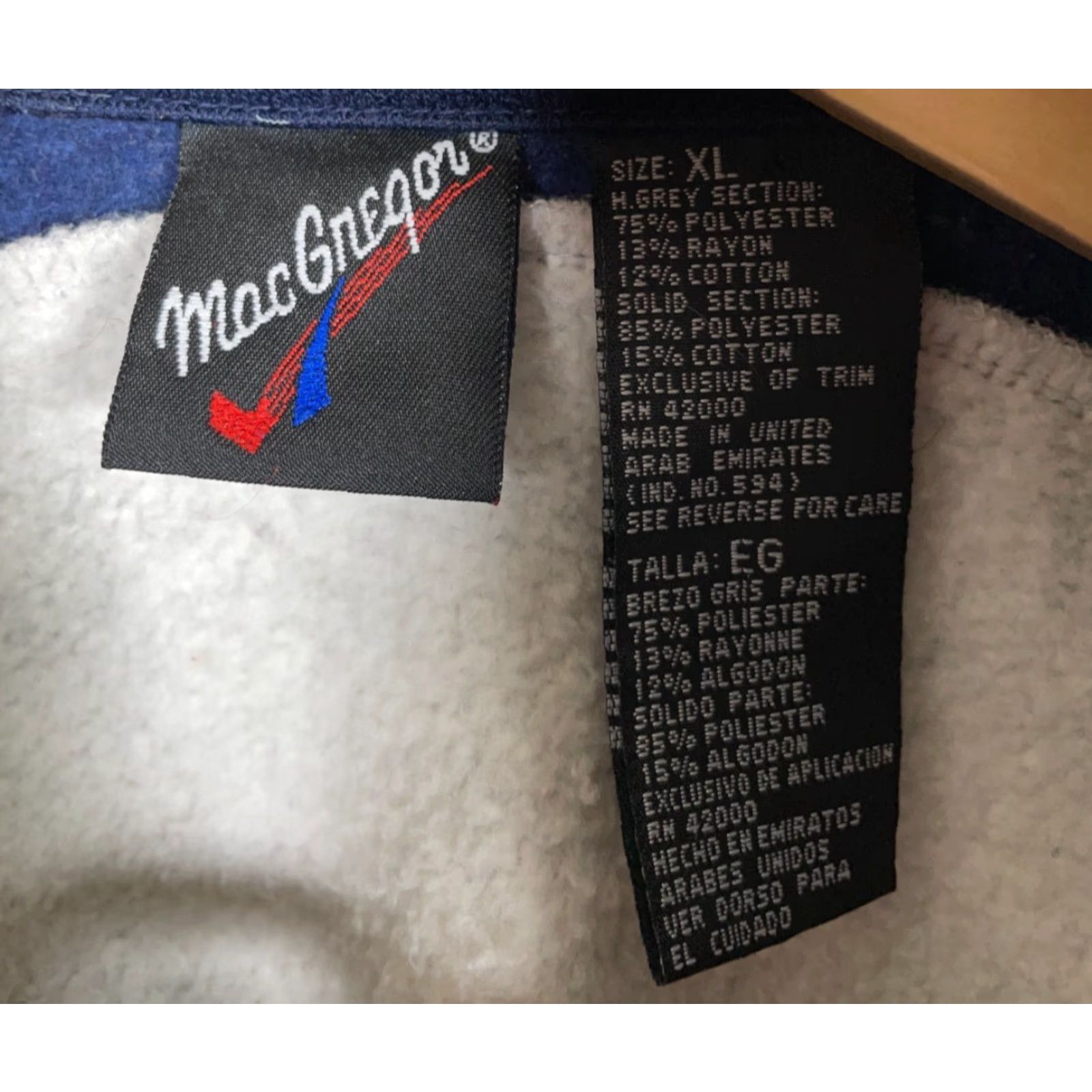 McGregor VINTAGE MacGregor Sweatshirt Adult XL Gray Striped Full Zip 80s 90s Hipster Retro Mens Size US XL / EU 56 / 4 - 3 Thumbnail