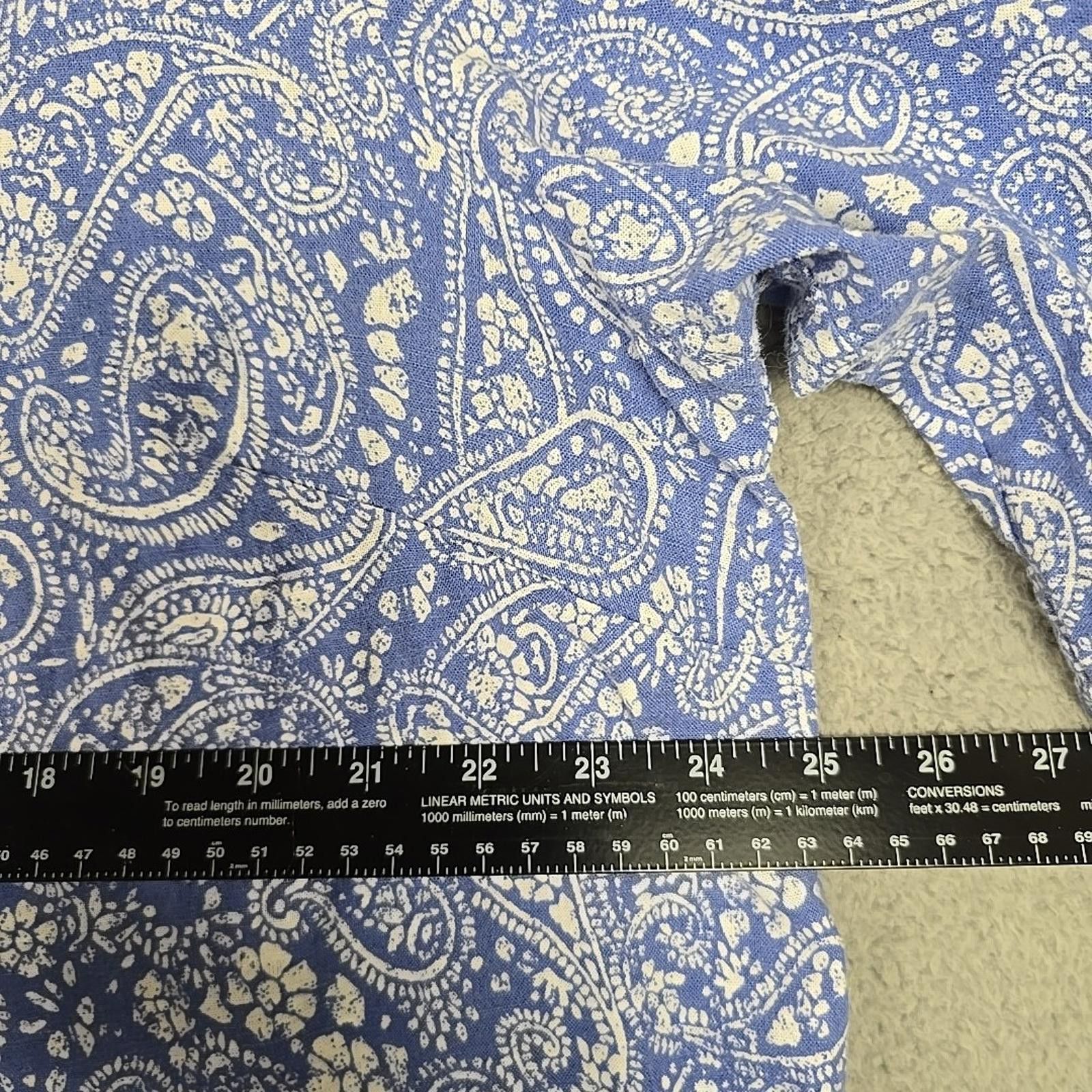 Other Carole Little Blue/White 3/4 Sleeve Linen Blend Shirt Sz 1X Size XL / US 12-14 / IT 48-50 - 8 Thumbnail
