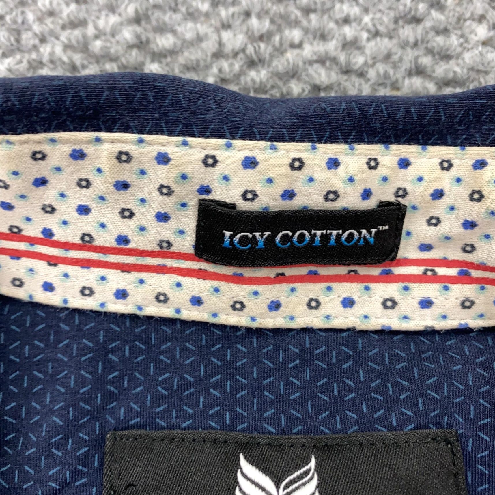 Vintage Buttercloth Mens XL Tall Fit Stretch Button-Up Shirt Blue Geometric Long Sleeve Size US XL / EU 56 / 4 - 5 Thumbnail