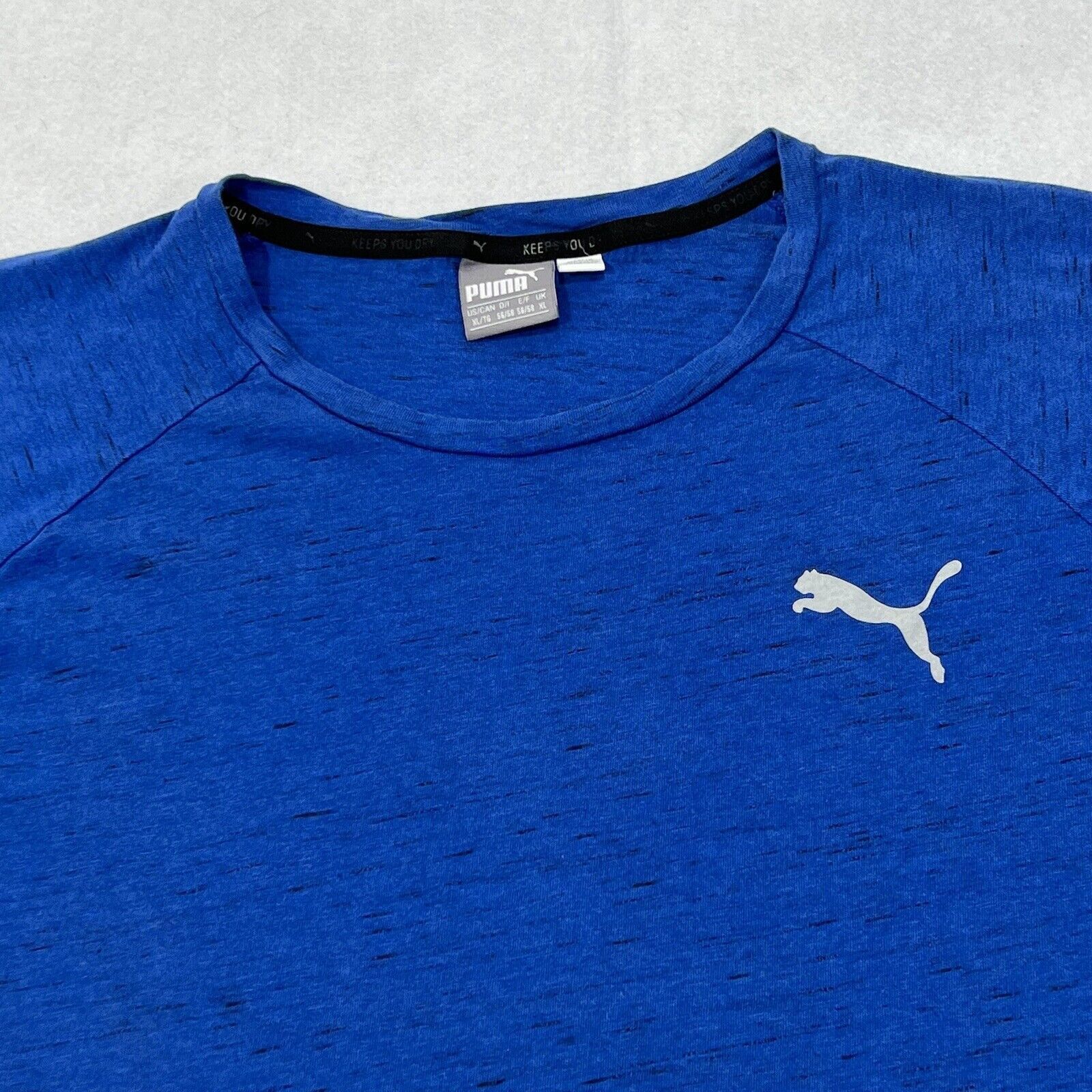 Puma PUMA XL Short Sleeve Blue Athletic T Shirt White Brand Logo Size US XL / EU 56 / 4 - 2 Thumbnail