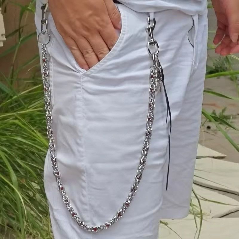 Jewelry Stainless Steel Keel Clamp Beads Waist Pants Keychain Size ONE SIZE - 1 Thumbnail