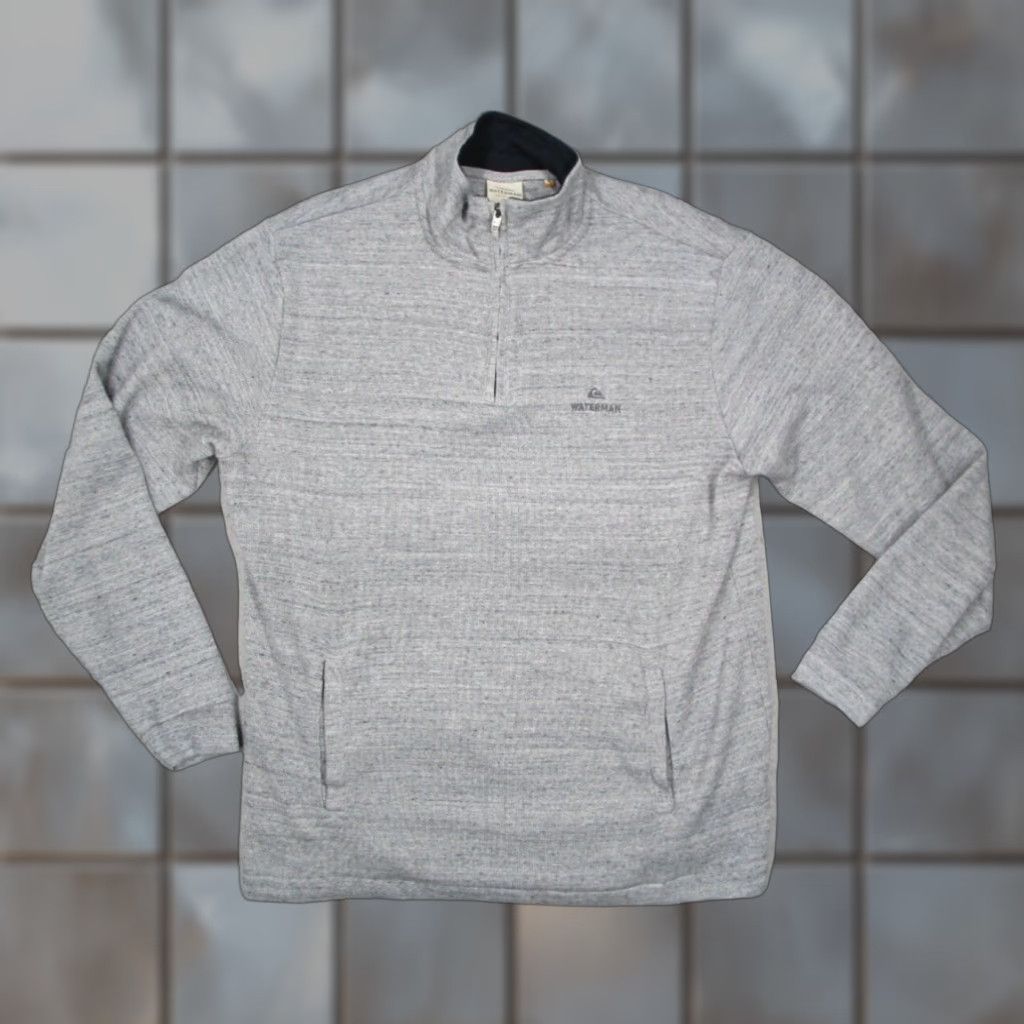 Quiksilver Quiksilver Waterman Mens Large Gray 1/4 Zip Pullover Jacket Beach Golf Size US L / EU 52-54 / 3 - 1 Thumbnail