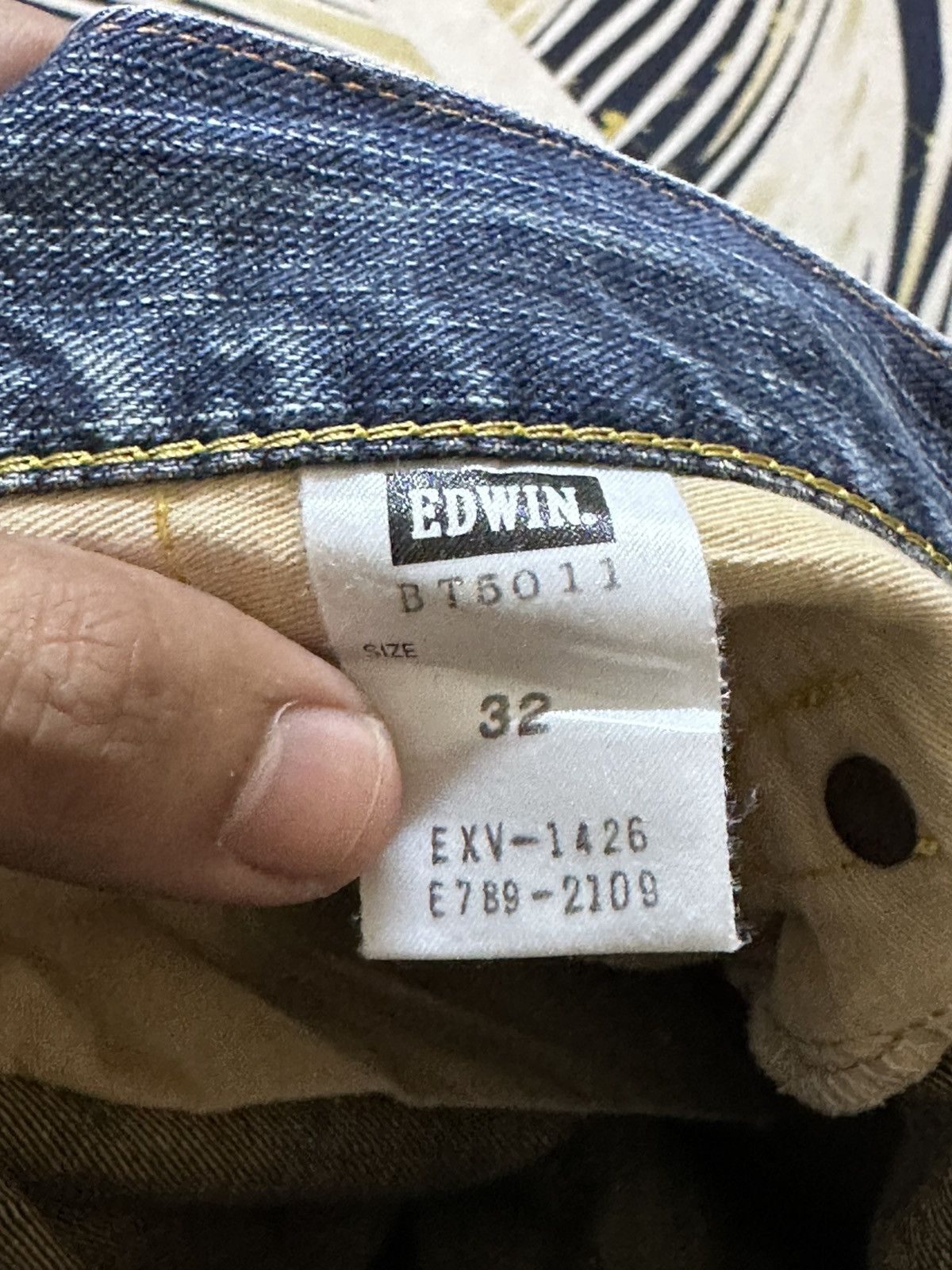 Edwin Vintage Edwin BT5011 Faded Whiskers Grunge Denim Size US 33 - 8 Thumbnail