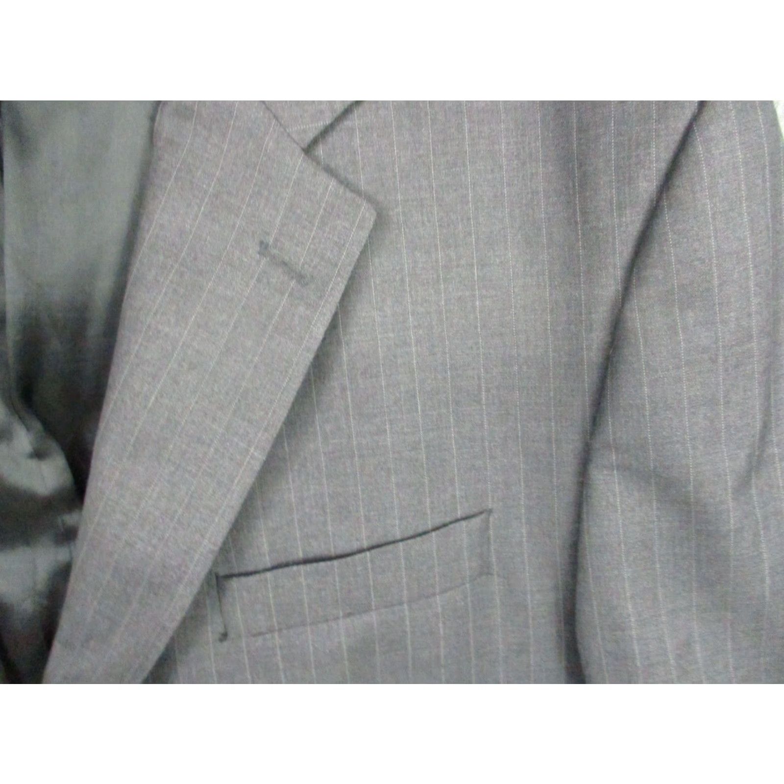 Ralph Lauren VINTAGE LAUREN RALPH LAUREN Sport Jacket 48L Wool Gray Stripe Blazer Size 48R - 2 Thumbnail