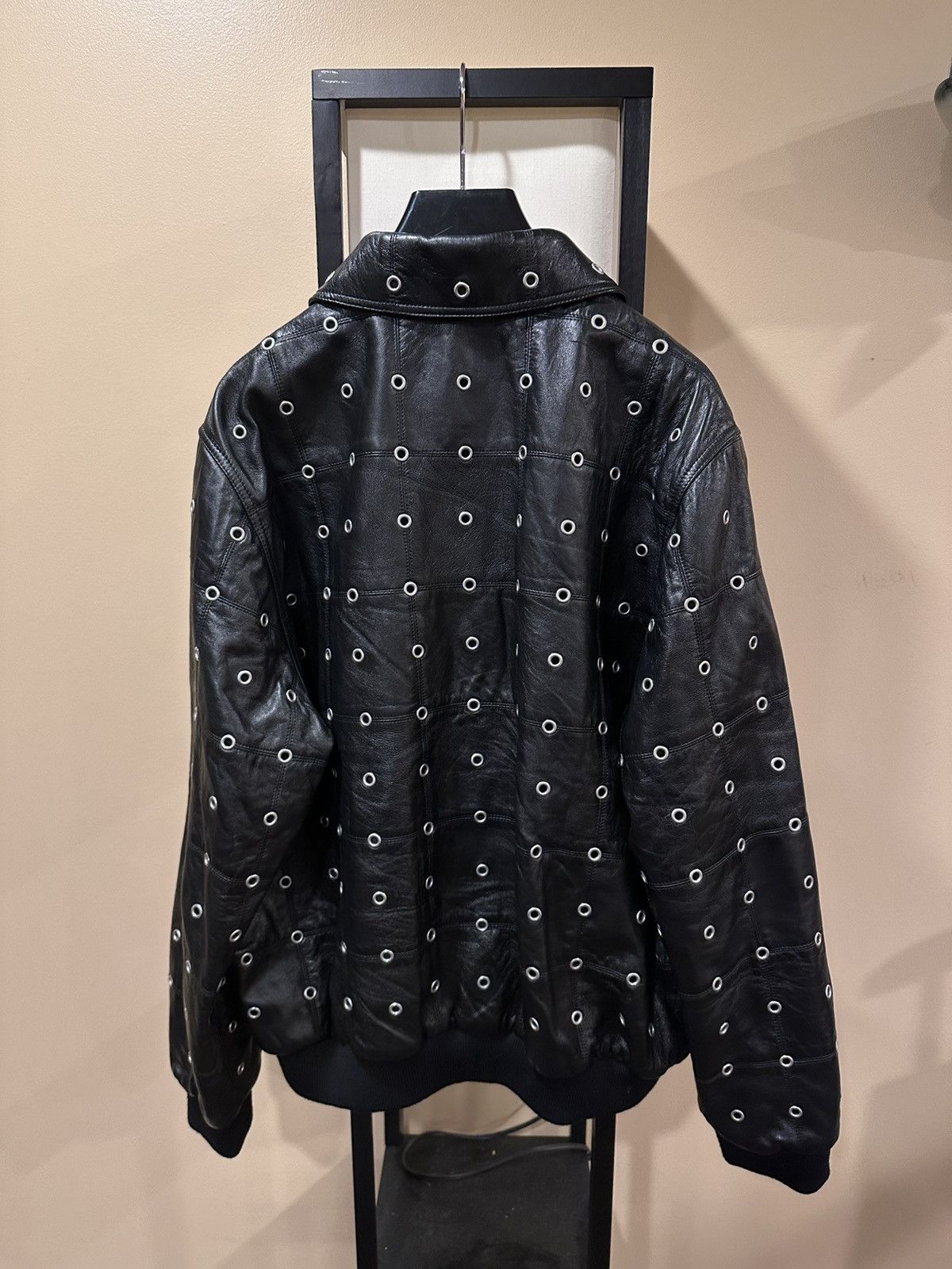 Celine × Hedi Slimane Celine x Hedi FW22 Leather Eyelet Cut-Out Stud Patch Jacket Size US L / EU 52-54 / 3 - 2 Thumbnail