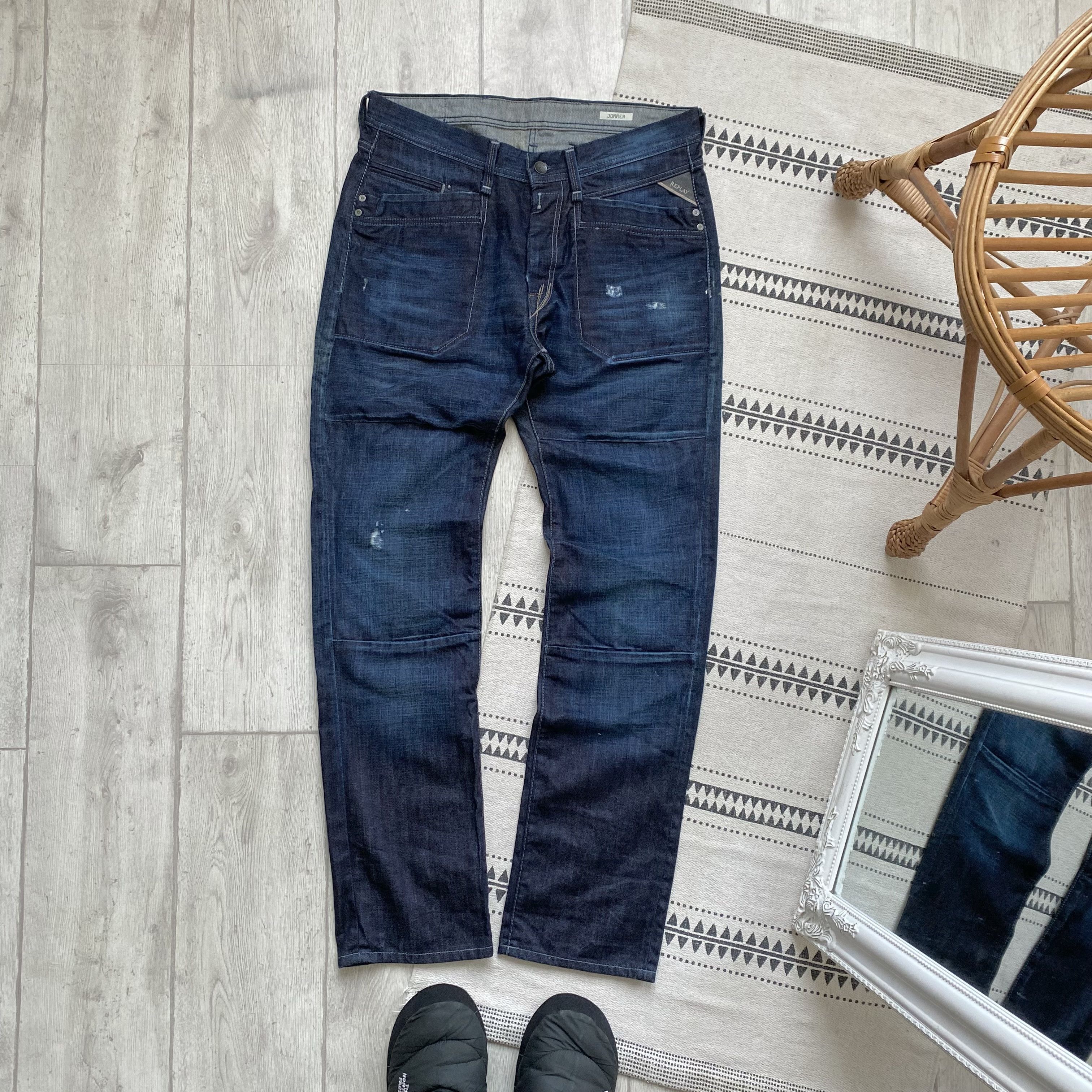 Replay Biker Style Jeans Replay Designer distresed denim pants Size US 32 / EU 48 - 1 Thumbnail