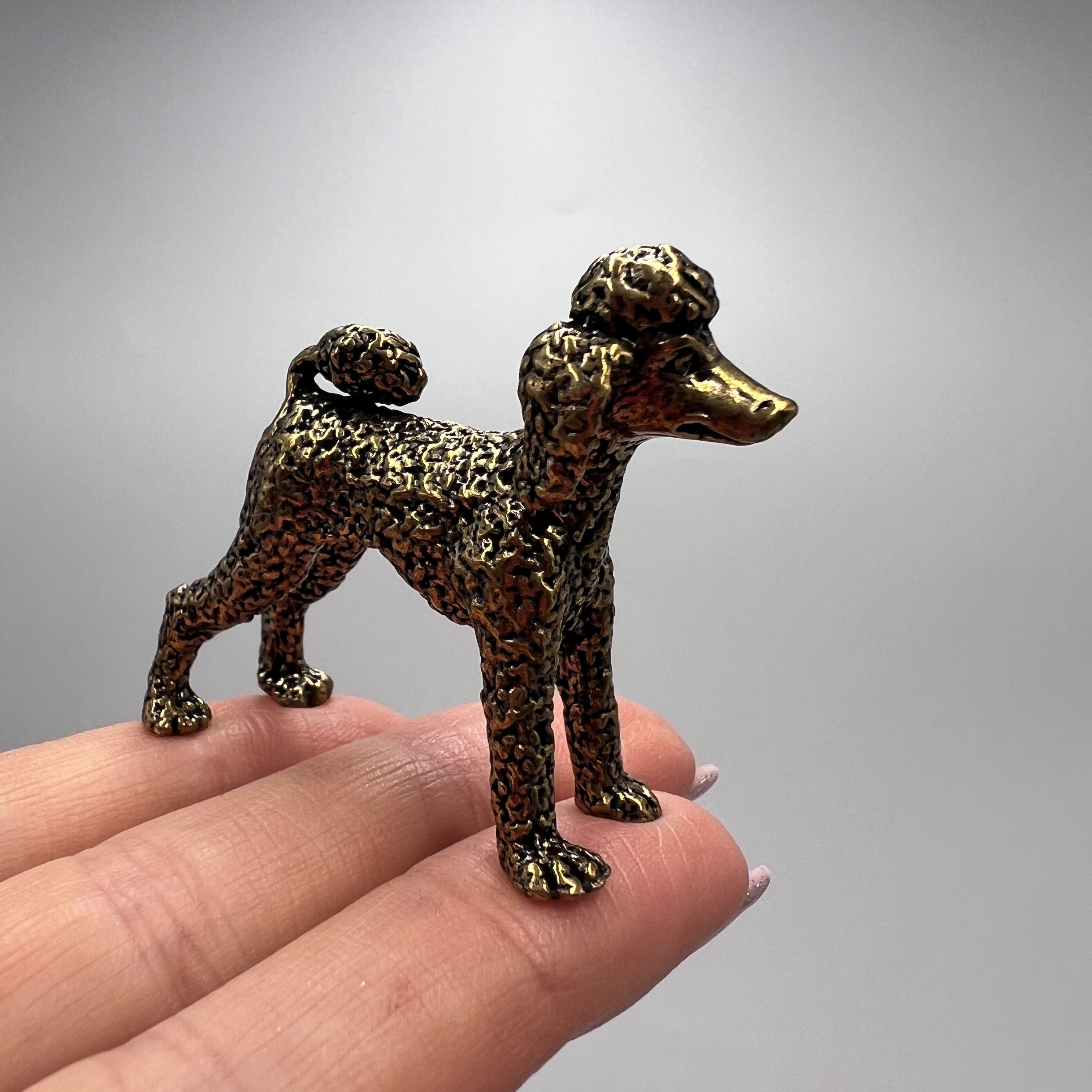 Vintage Vintage 1960s Mini Figure Statue Poodle Dog Brass 42gr Size ONE SIZE - 1 Thumbnail