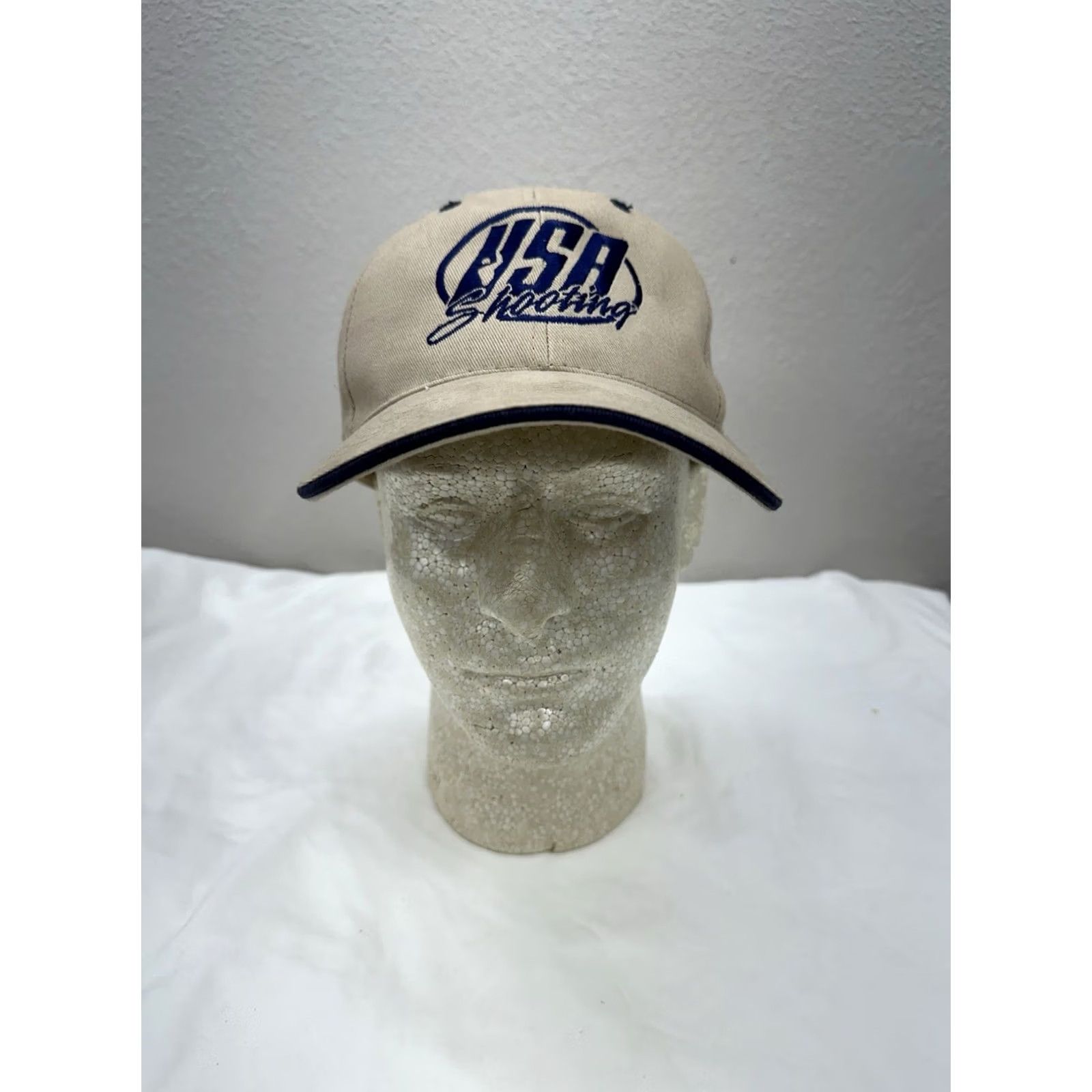 Vintage VINTAGE Outdoor Cap Baseball Hat USA Shooting Team Tan Embroidered Adjustable Olympics Mens One Size Brown Cap Size ONE SIZE - 2 Thumbnail