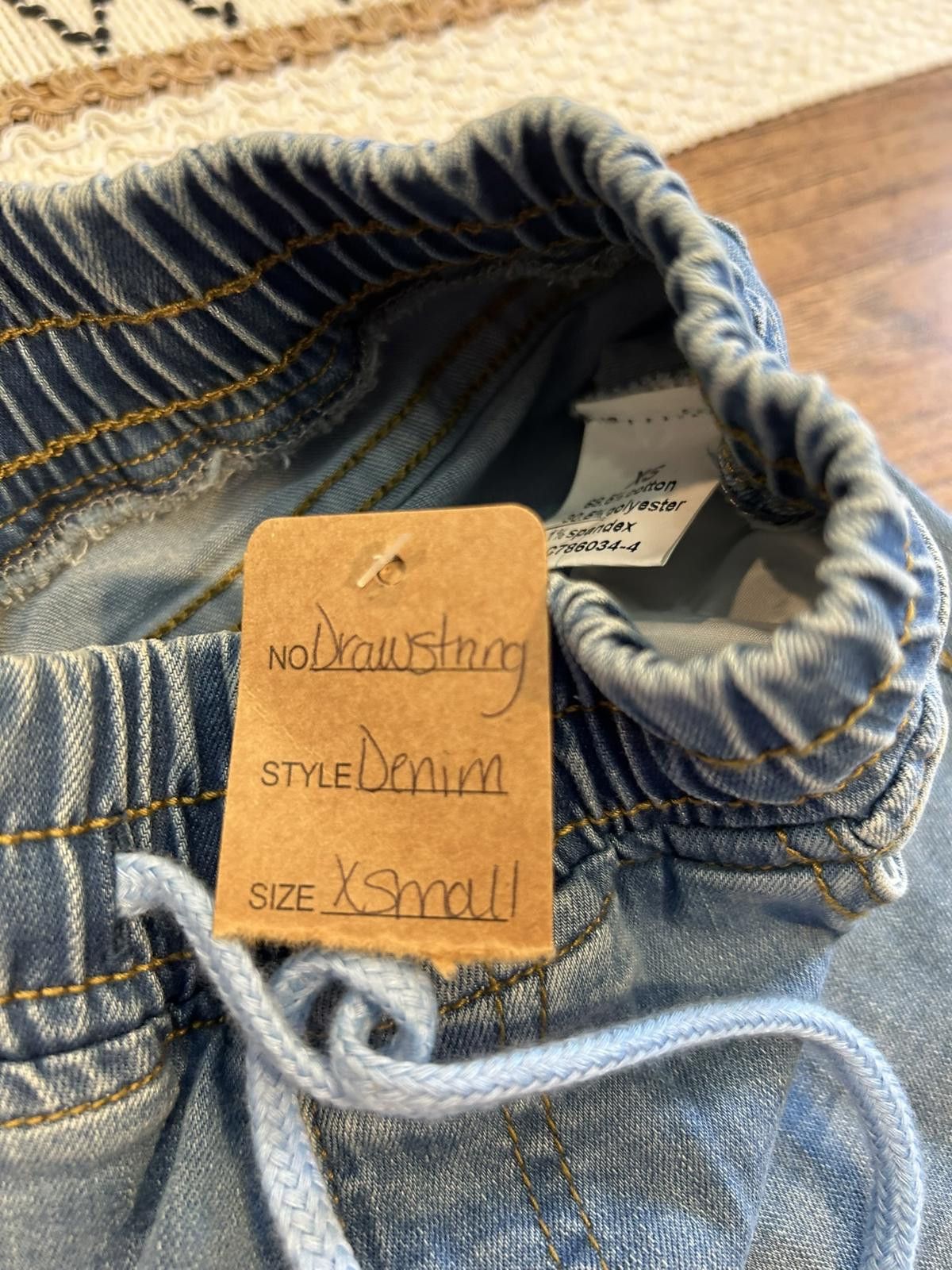 The Unbranded Brand Light Blue Distressed Denim Jogger Pants with Elastic Waist Size 26" / US 2 / IT 38 - 5 Thumbnail