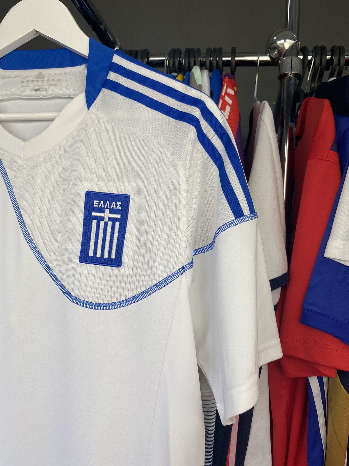 Adidas 2010/12 GREECE HOME SOCCER FOOTBALL JERSEY SHIRT Size US L / EU 52-54 / 3 - 5 Thumbnail