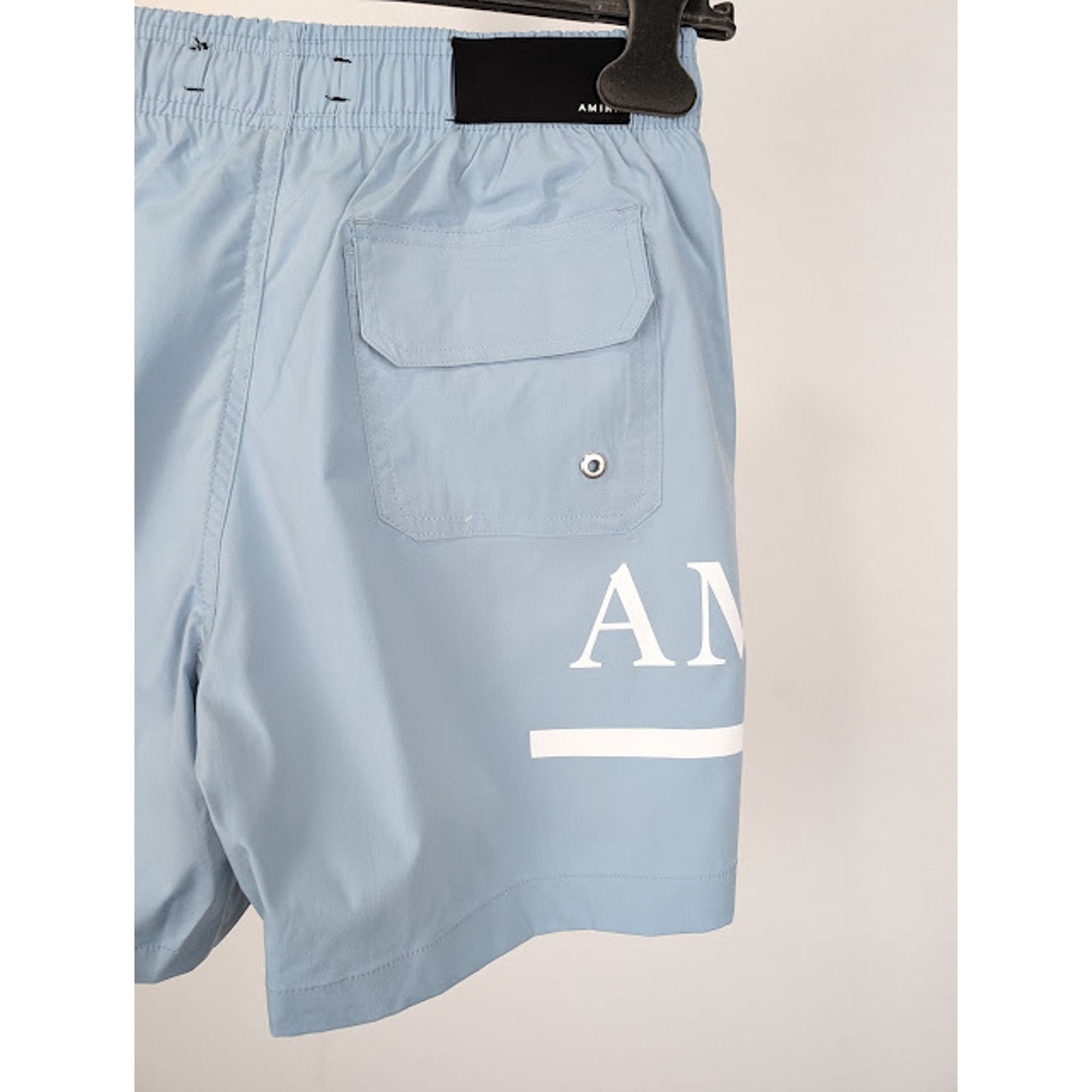 Amiri o1rshd1 MA Bar Logo SwimTrunk in Dusty Blue Size US 36 / EU 52 - 12 Thumbnail