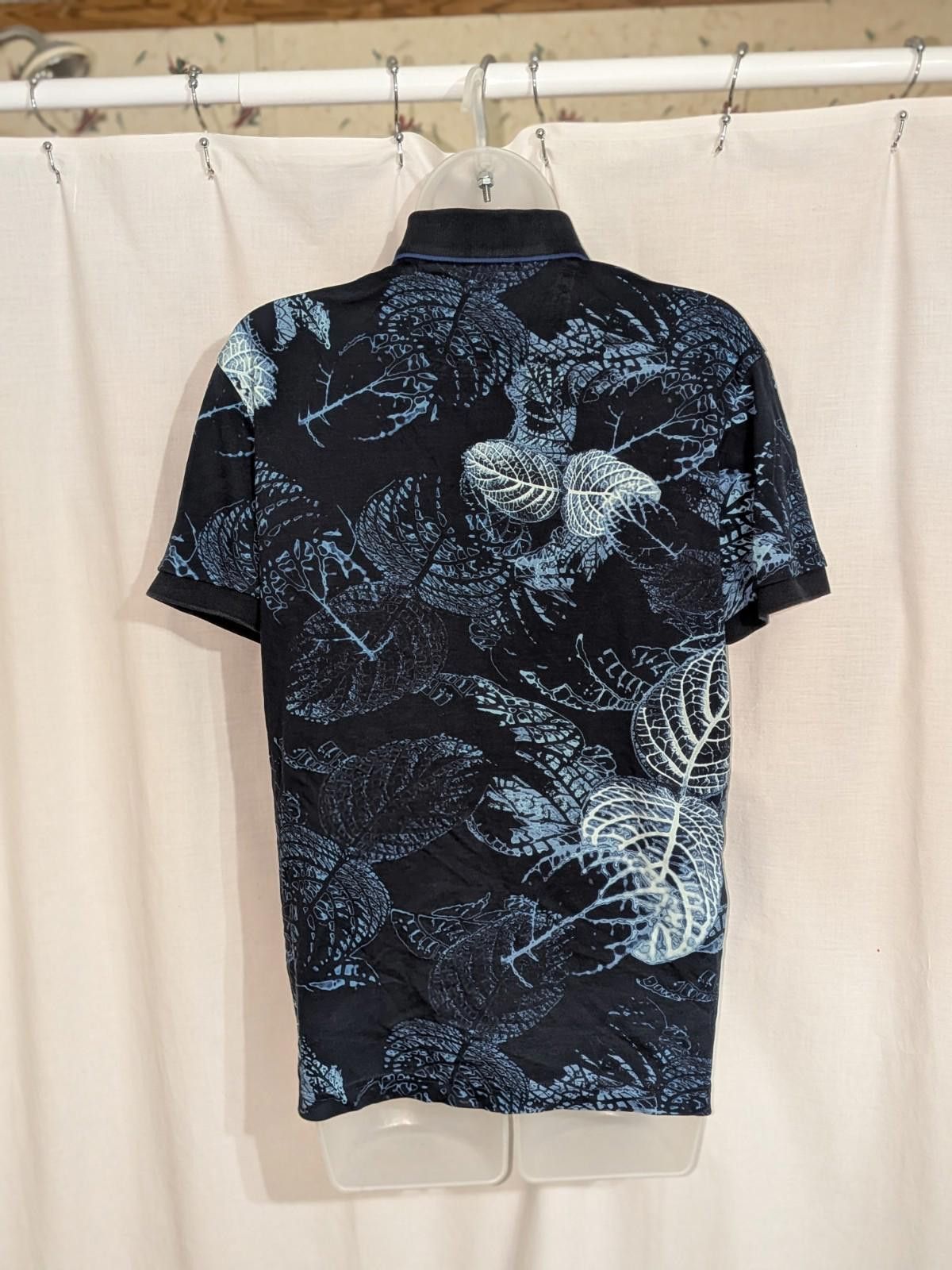 Hugo Boss HUGO BOSS Leaf-print Men's Paddy 6 Short Sleeve Polo In Blau Size US M / EU 48-50 / 2 - 6 Thumbnail