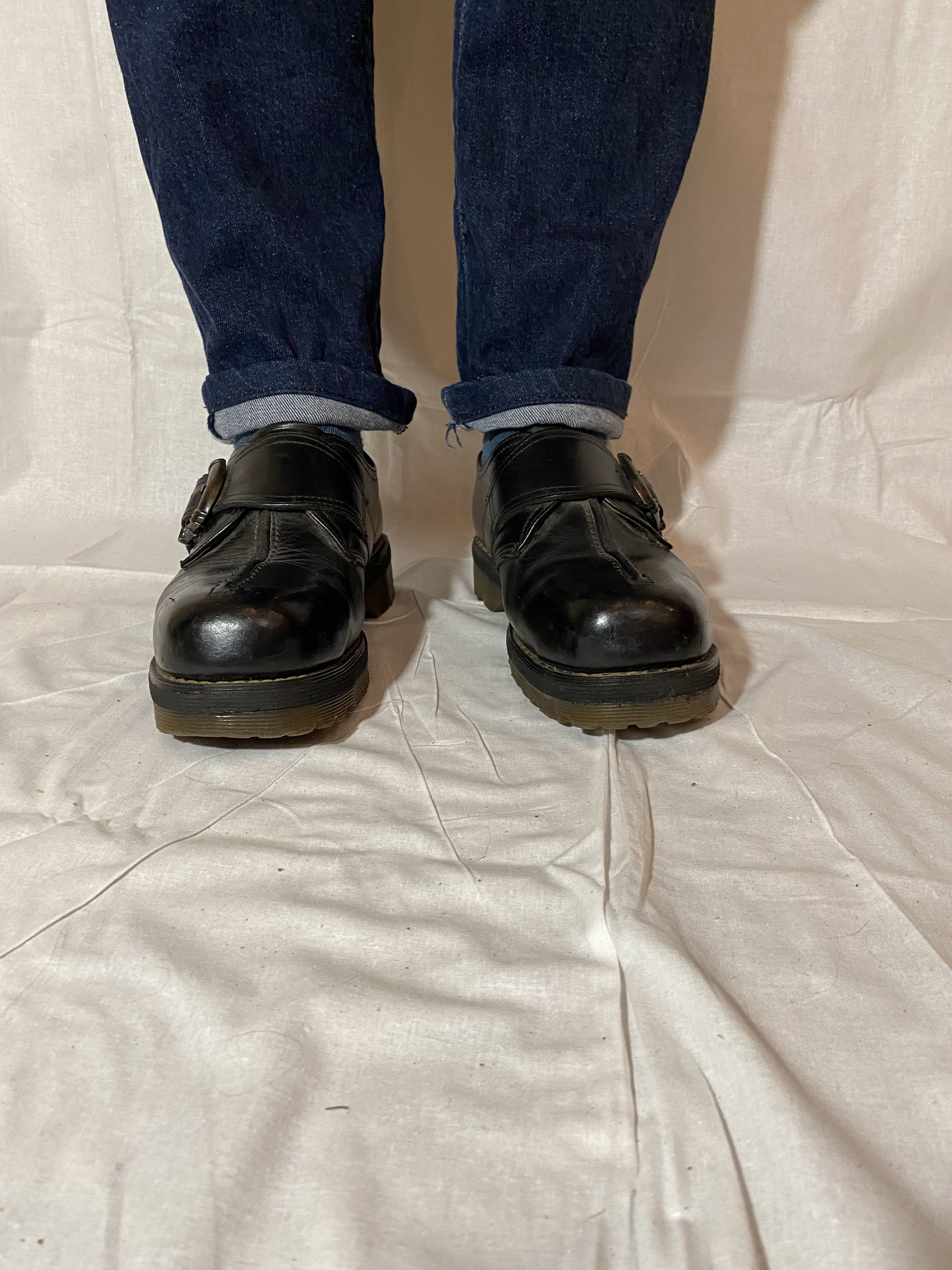 Vintage 90s Dr Martens Buckle Steel Toe Made In England