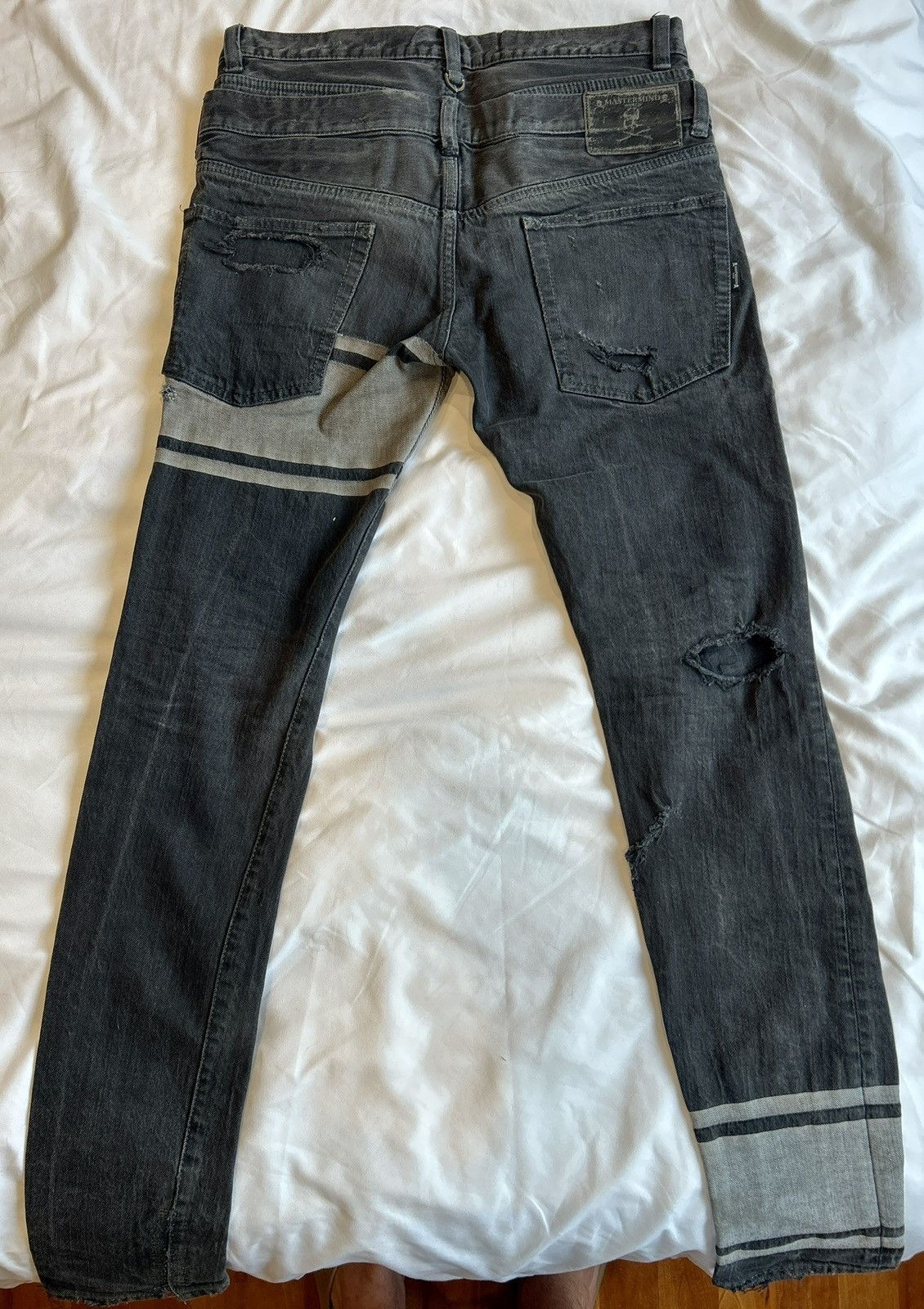 Mastermind Japan Rare Mastermind World Distressed Banded Denim Jeans Size US 29 - 4 Thumbnail