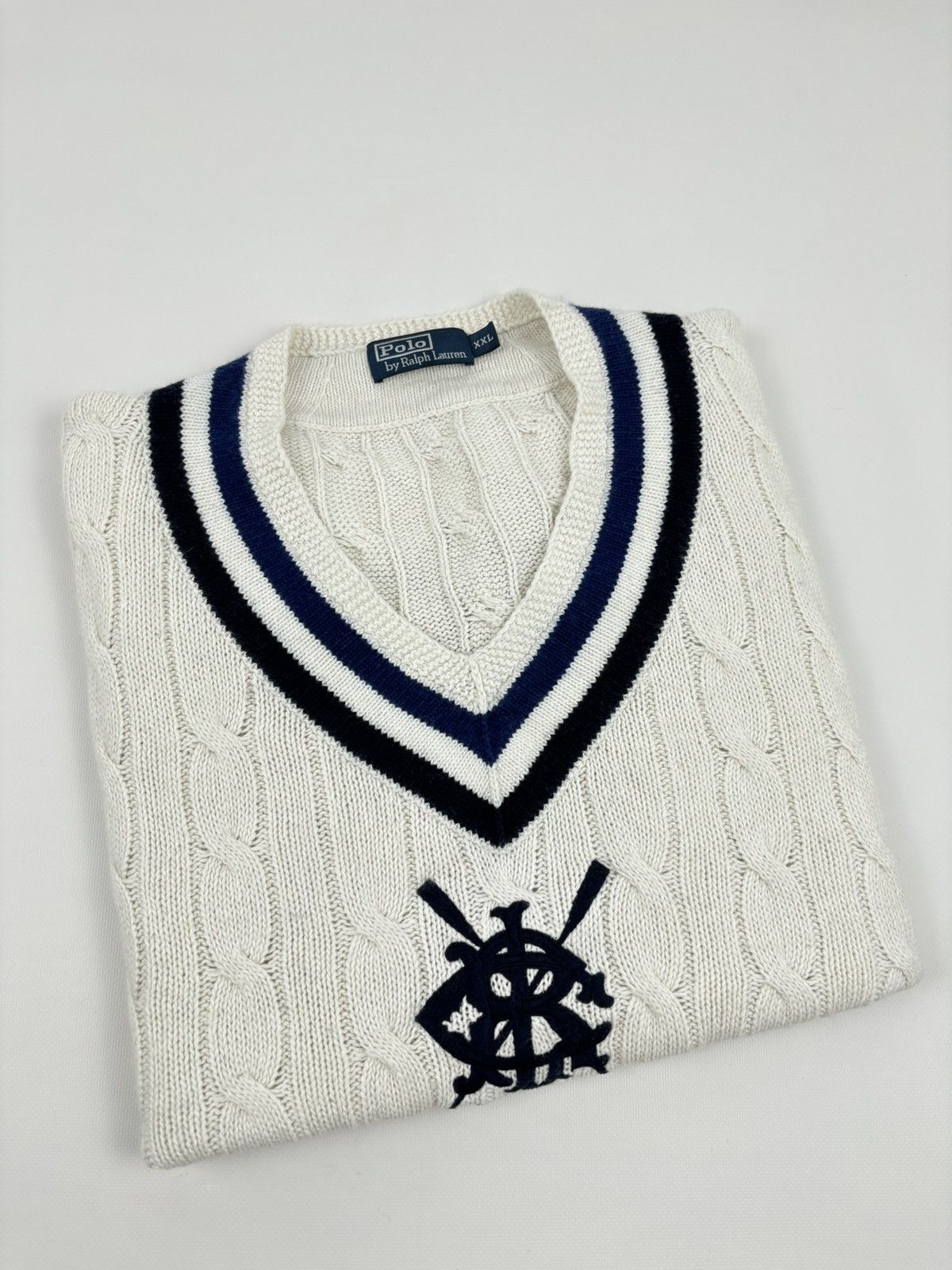 Polo Ralph Lauren 1922-1923 POLO Cashmere Cable-Knit Vest Tenis Gilet Jumper Size US XL / EU 56 / 4 - 7 Thumbnail