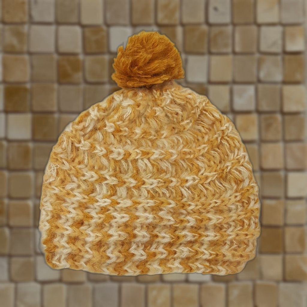 Vintage VINTAGE Bula Beanie Wool Knit Hat OSFA Unisex Adults Yellow 90s Winter Cap Handmade Italy Size ONE SIZE - 1 Thumbnail