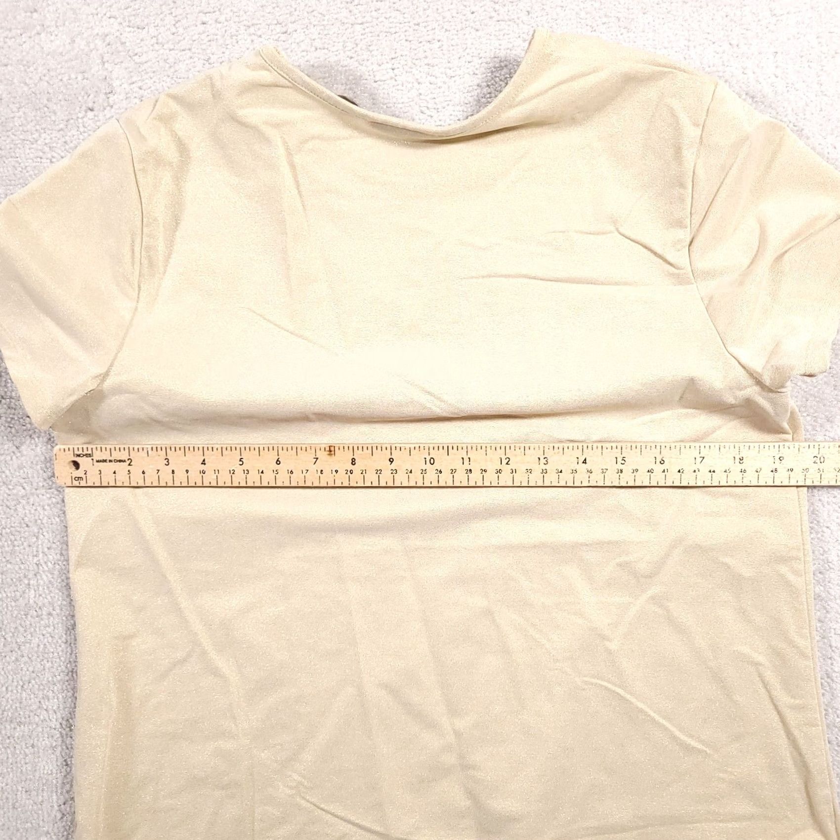 Croft & Barrow Gold Glitter Short Sleeve Round Neck Stretch - Croft & Barrow Womens Large Size L / US 10 / IT 46 - 5 Thumbnail