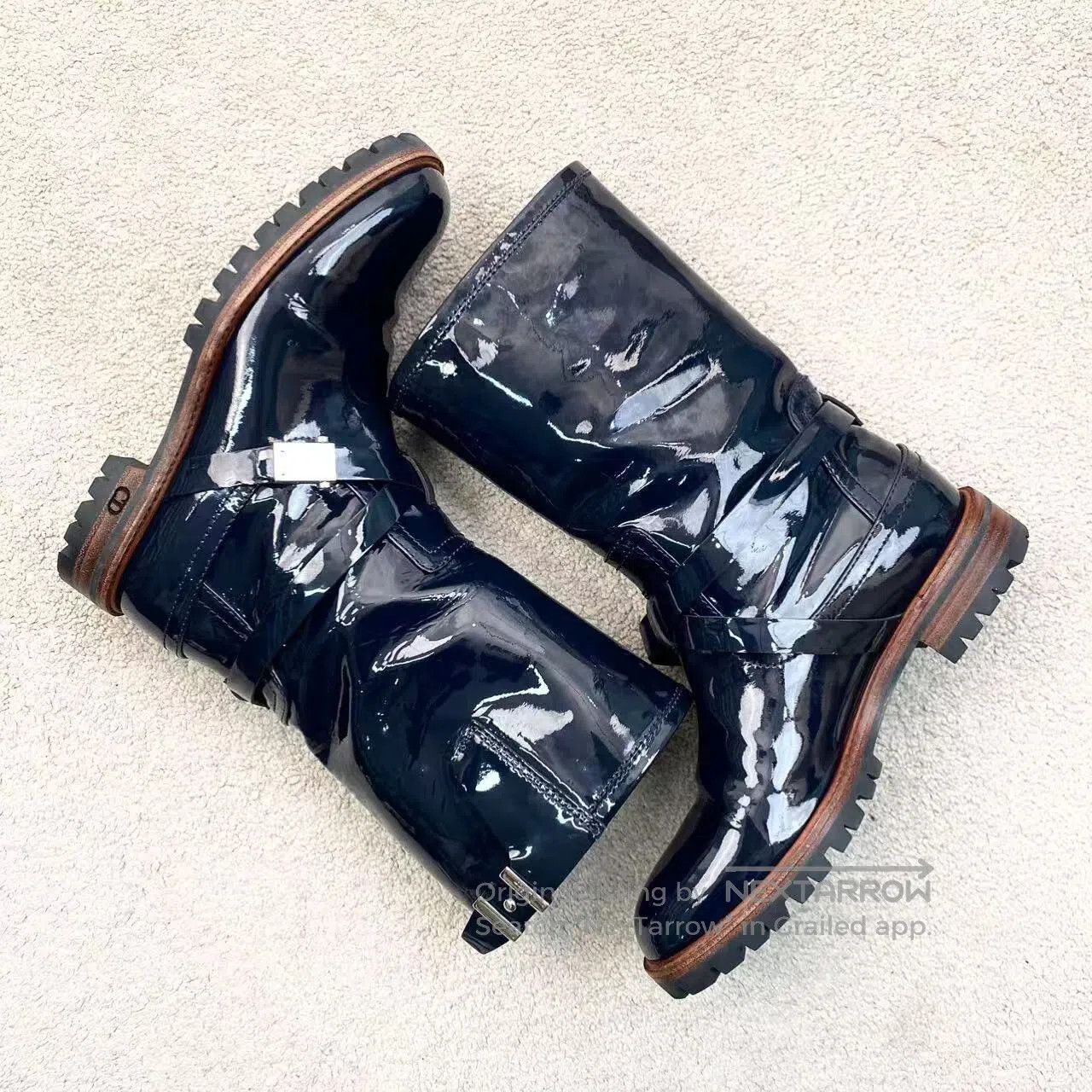 Dior Dior Black leather boots adorned with patent leather boots Size US 5.5 / IT 35.5 - 3 Thumbnail
