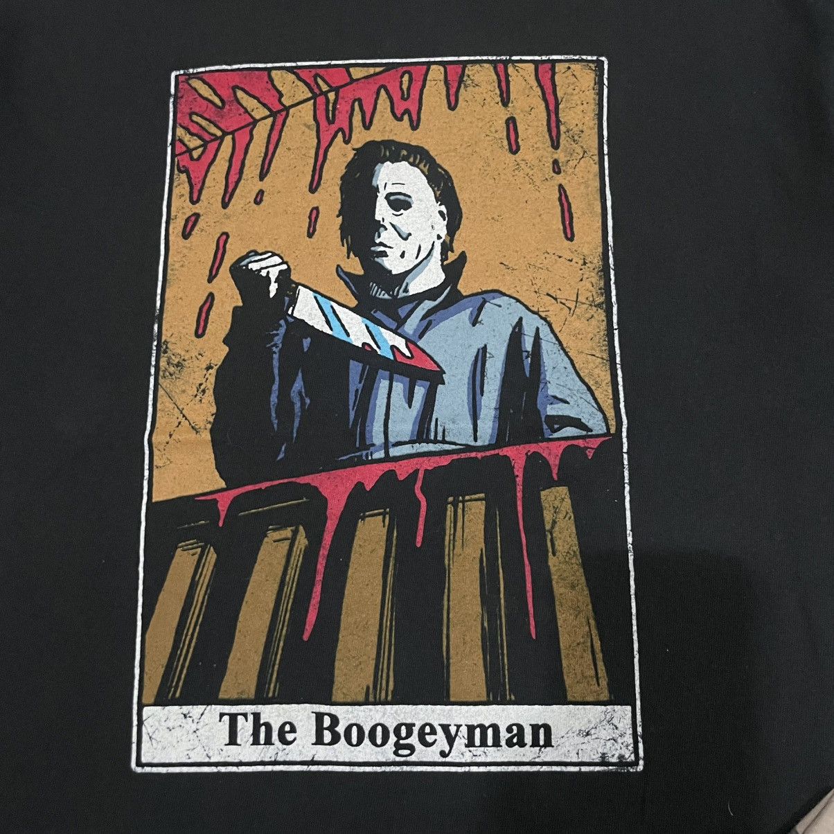 Vintage Halloween Michael Myers "The Boogeyman" graphic t-shirt Size US L / EU 52-54 / 3 - 3 Thumbnail