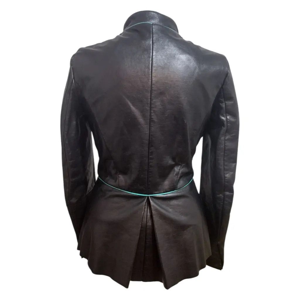 Other ARCHIVAL Vionnet Paris Structured Leather Jacket Peplum Size S / US 4 / IT 40 - 6 Thumbnail