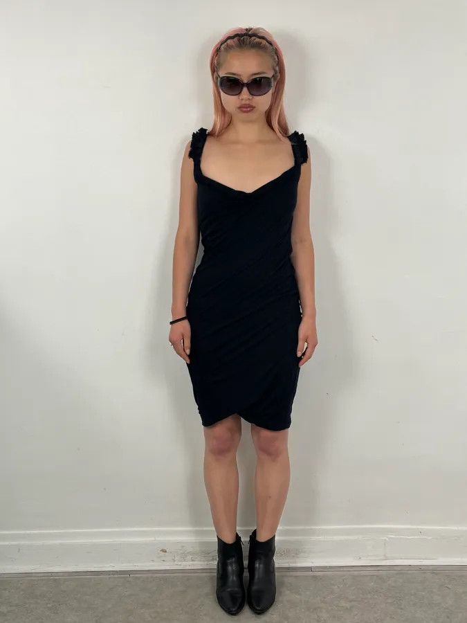 Dsquared2 SS2012 Dsquared2 Black Ruched Evening Dress Size S / US 4 / IT 40 - 1 Thumbnail