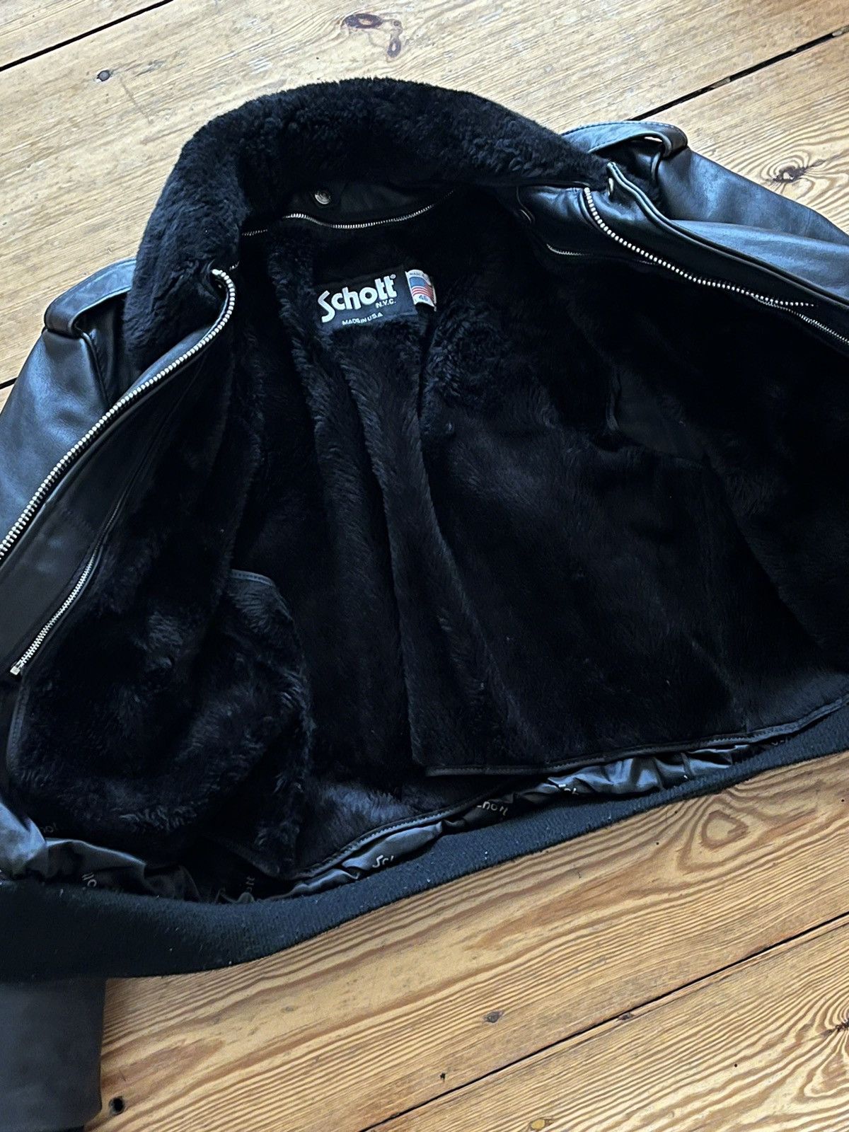 Schott Schott leather jacket aviator Size US L / EU 52-54 / 3 - 3 Thumbnail