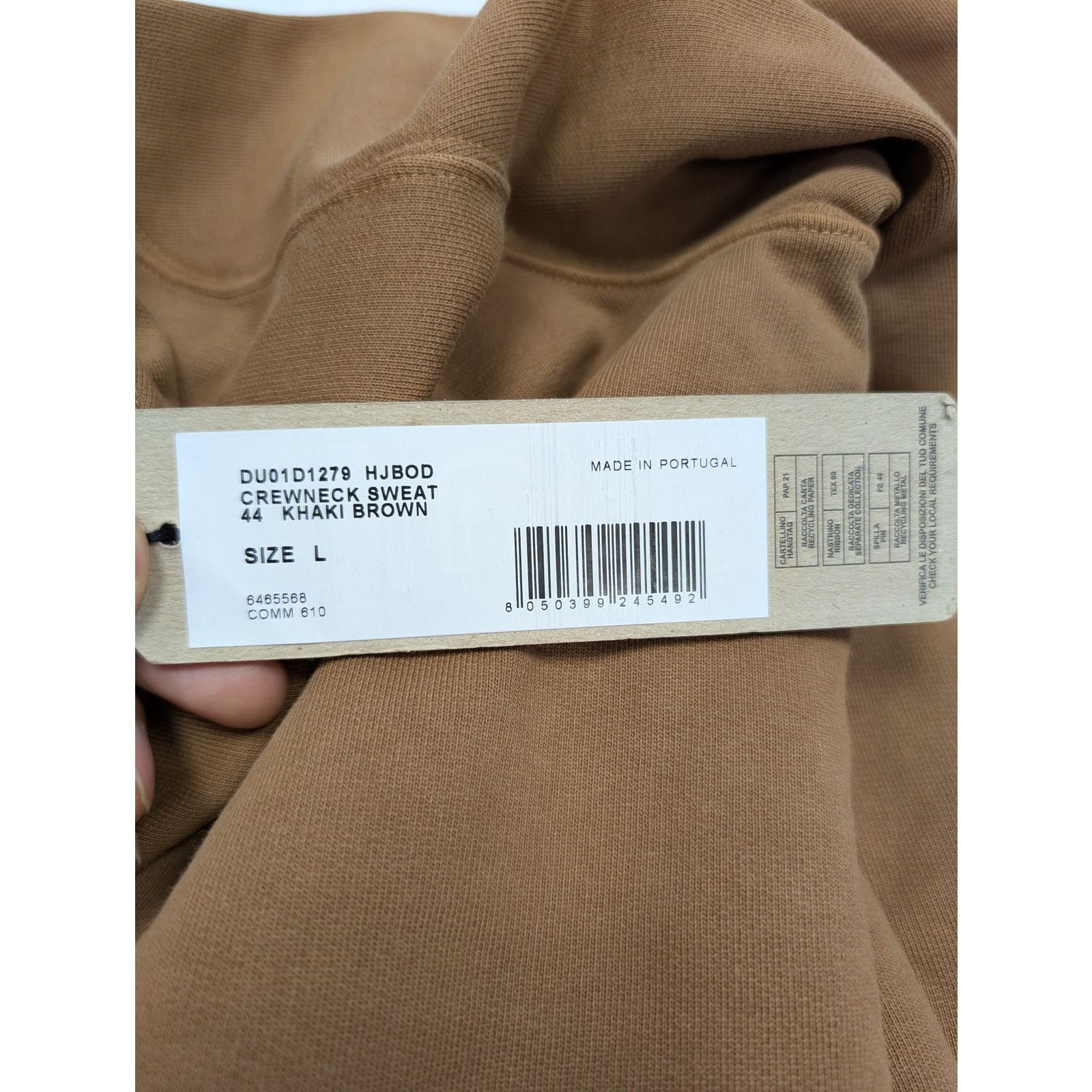 Rick Owens o1rshd1 Crewneck Sweatshirt in Khaki Brown Size US L / EU 52-54 / 3 - 10 Thumbnail