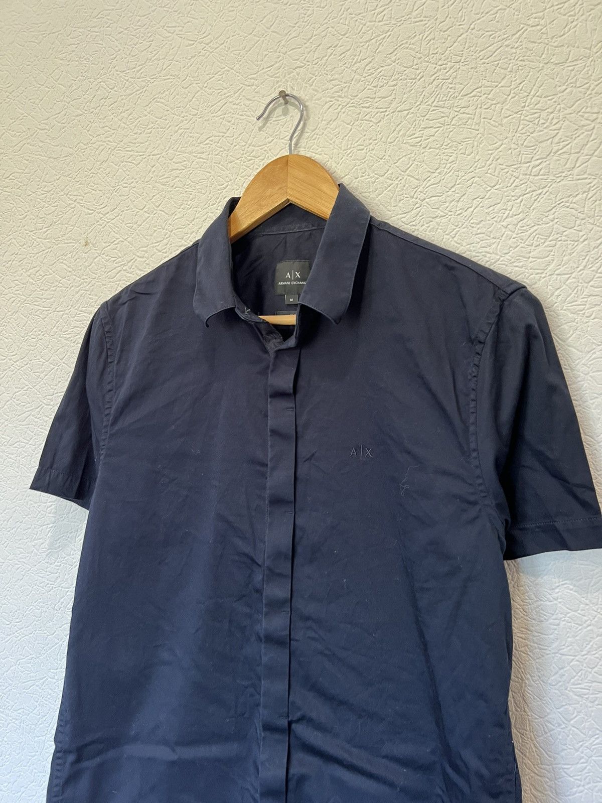 Armani Exchange Armani Exchange Blue Button Up Shirt Navy Size US M / EU 48-50 / 2 - 2 Thumbnail