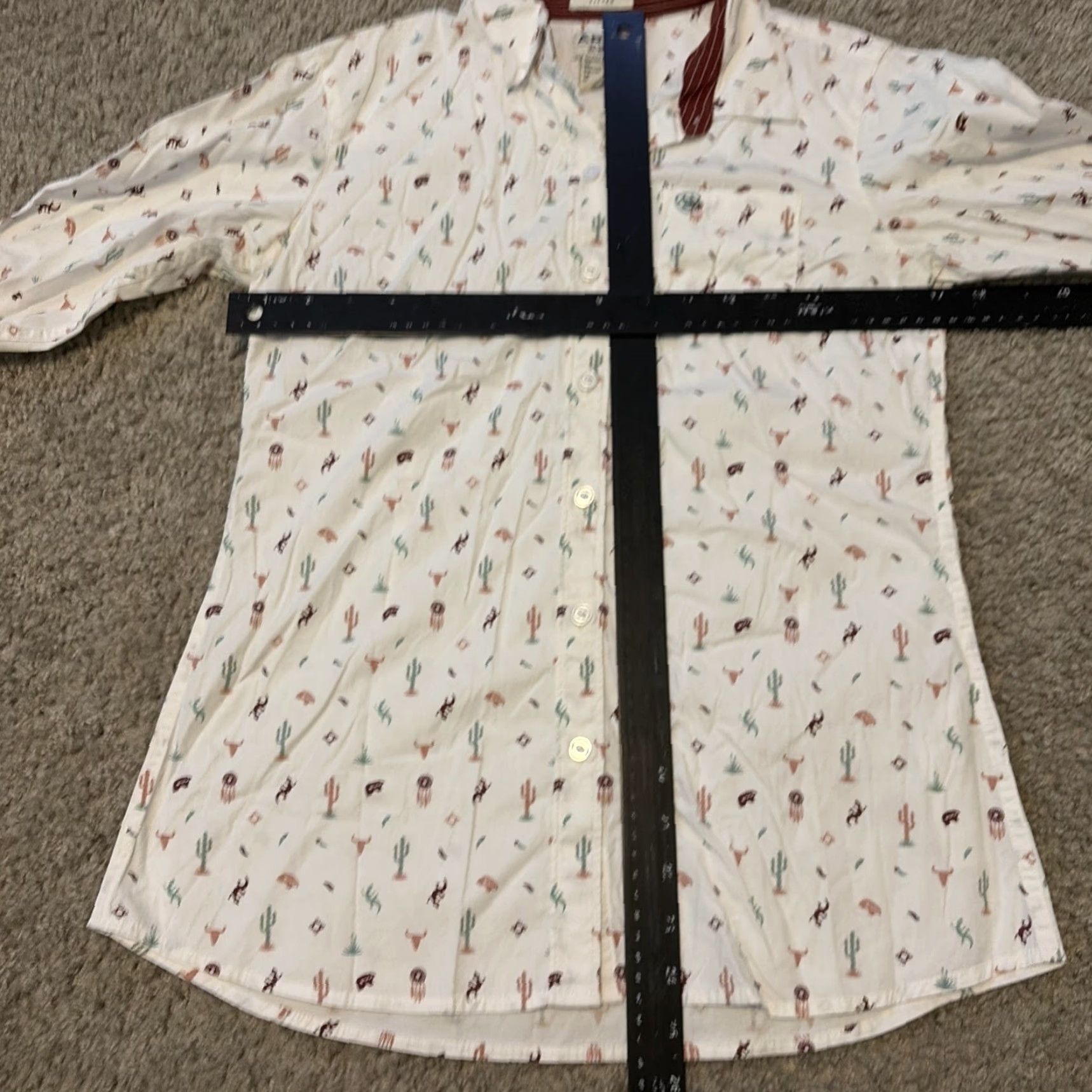 Ariat VINTAGE Ariat Real Women’s Small Western All Over Print Button Down Shirt White Size S / US 4 / IT 40 - 6 Thumbnail