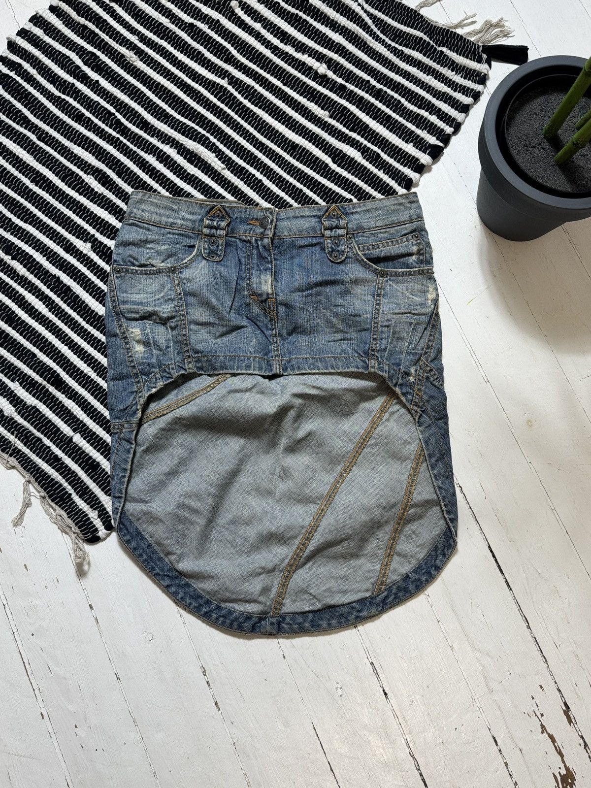 Other VINTAGE SEXY WOMAN AVANT GARDE DENIM SKIRT Size 30" / US 8 / IT 44 - 4 Thumbnail