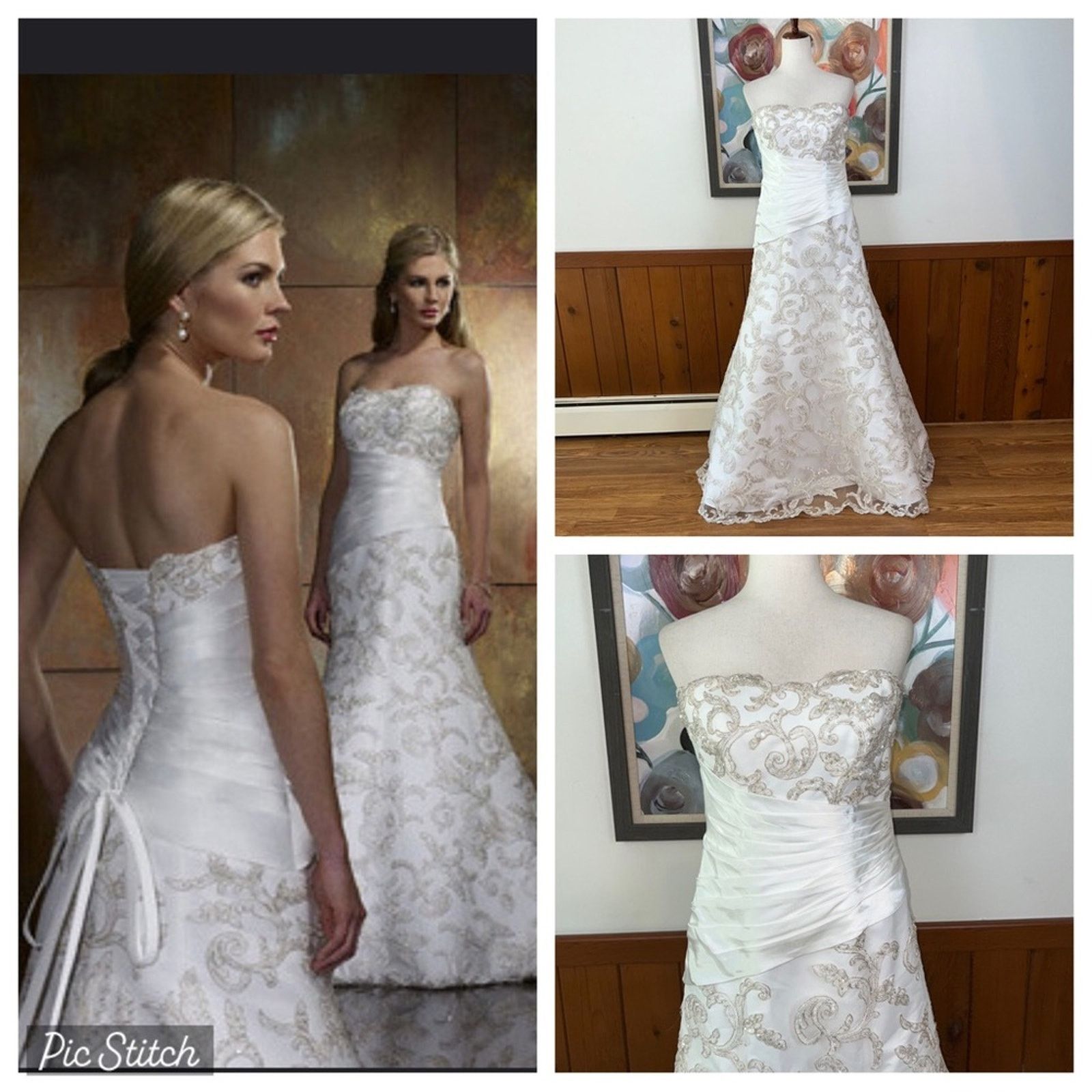 Other Forever Yours Embroidered Lace Overlay Corset Wedding Gown! Size M / US 6-8 / IT 42-44 - 1 Thumbnail