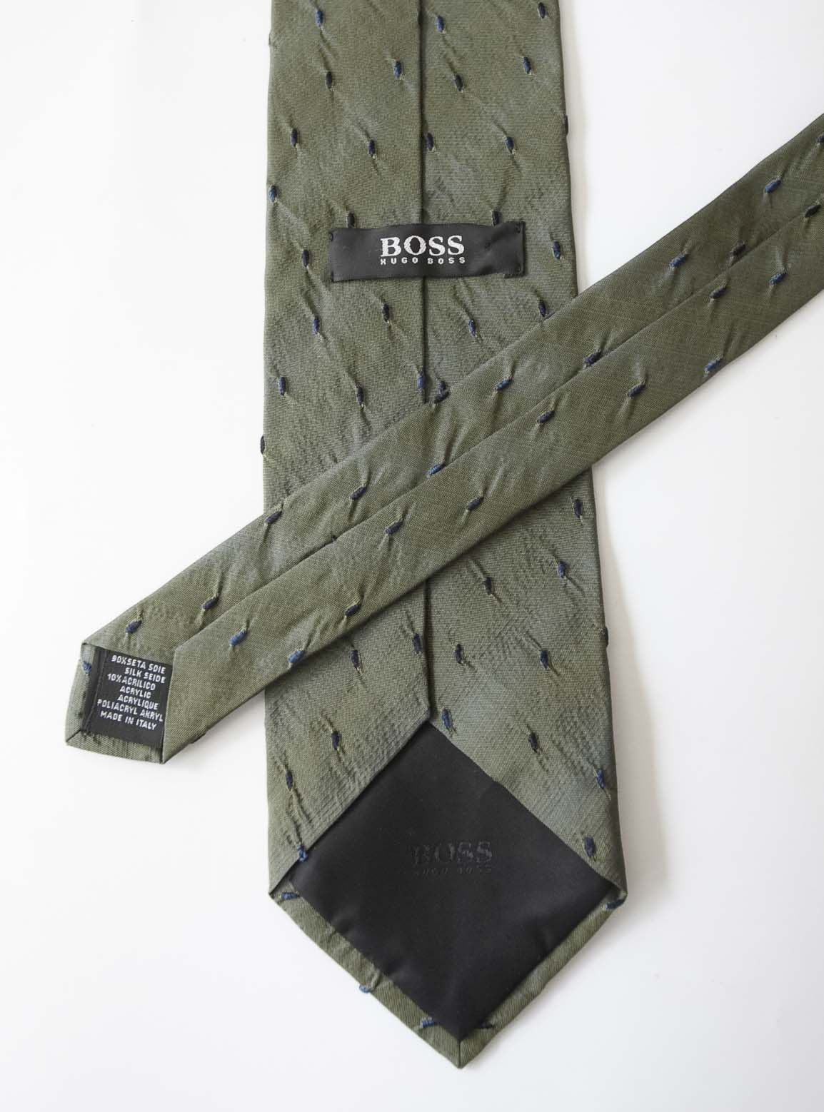 Hugo Boss Hugo Boss Tie 90% Silk Made in Italy Dark Green Size ONE SIZE - 2 Thumbnail