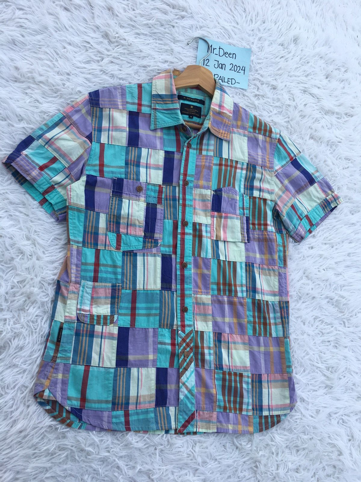 R.Newbold Rare Vintage R. Newbold Checkered Collar Shirt Size US M / EU 48-50 / 2 - 3 Thumbnail