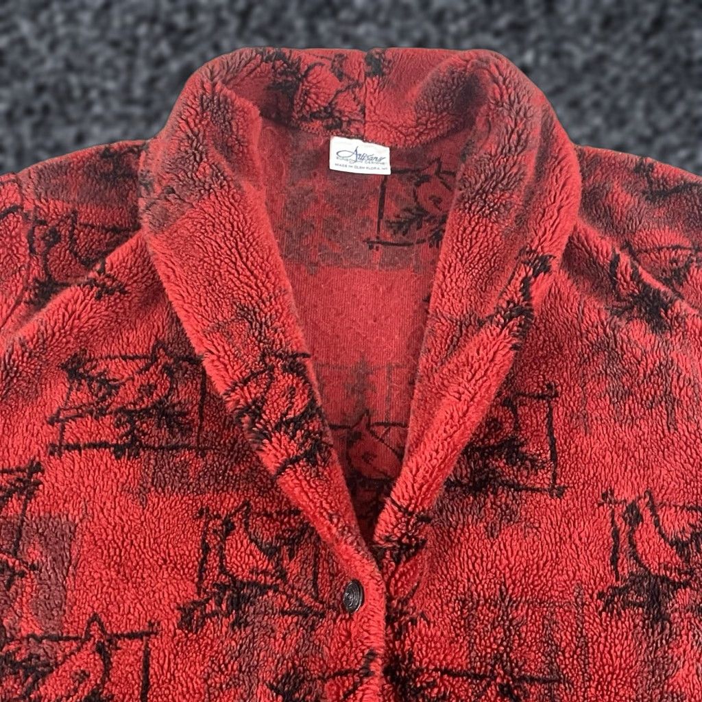 Vintage VINTAGE Jacket Womens L/XL Cardinals Birds Gorp Grandma Red & Black Fleece USA Jacket Size L / US 10 / IT 46 - 1 Thumbnail