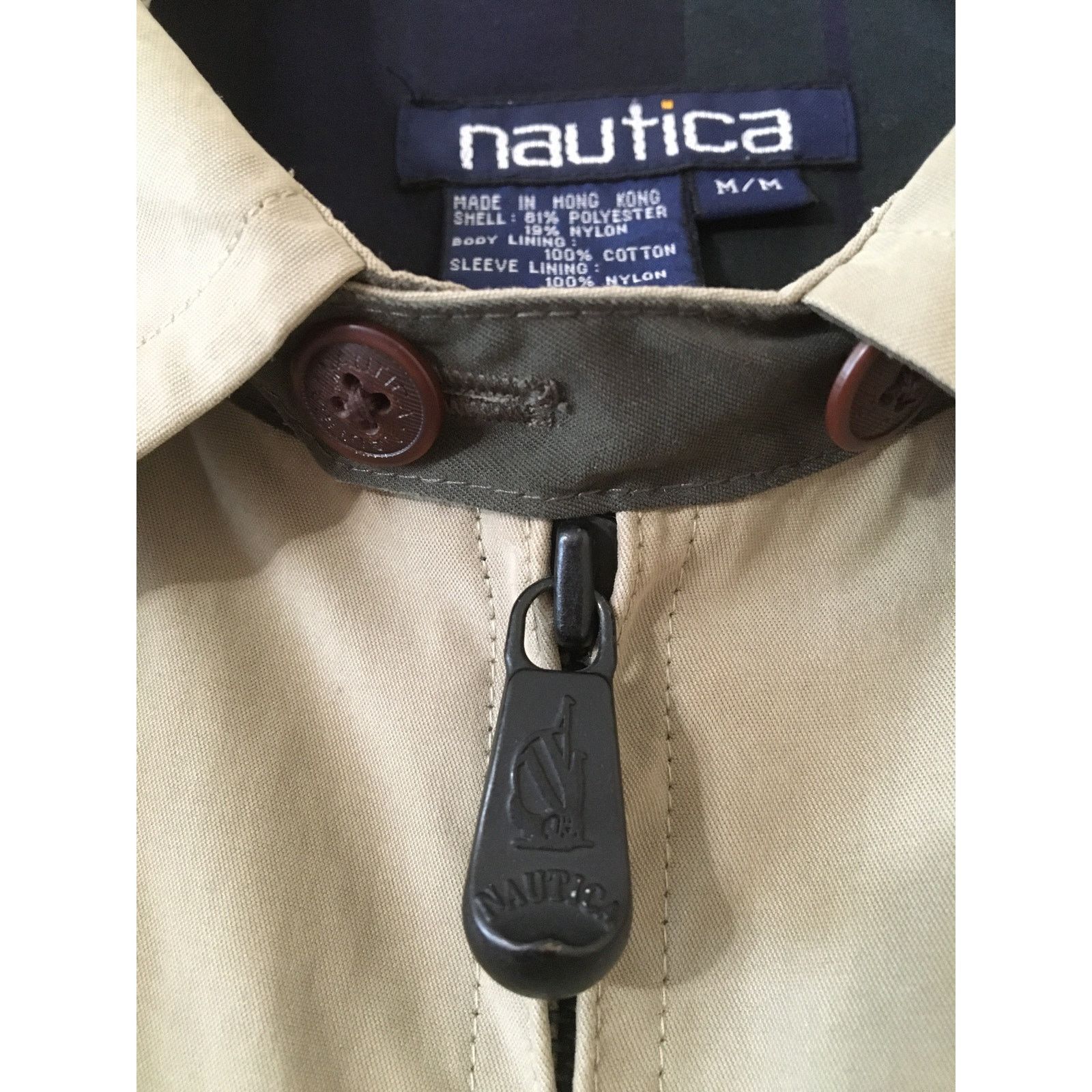 Nautica Nautica Medium Khaki Colored Lined Windbreaker Jacket Size US M / EU 48-50 / 2 - 3 Thumbnail