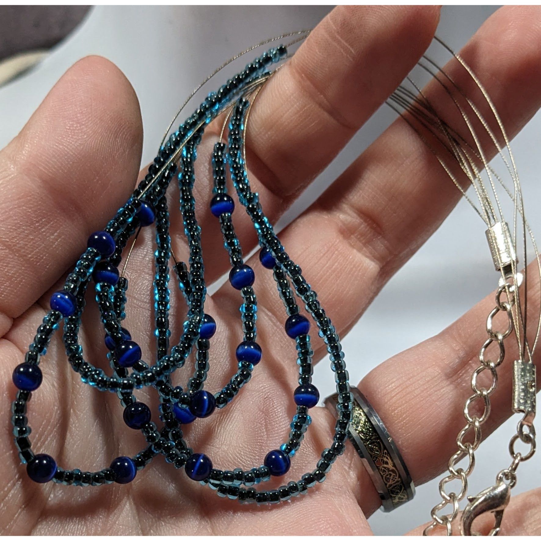Other Casual Multilayer Blue Glass Beaded Necklace Size ONE SIZE - 3 Thumbnail