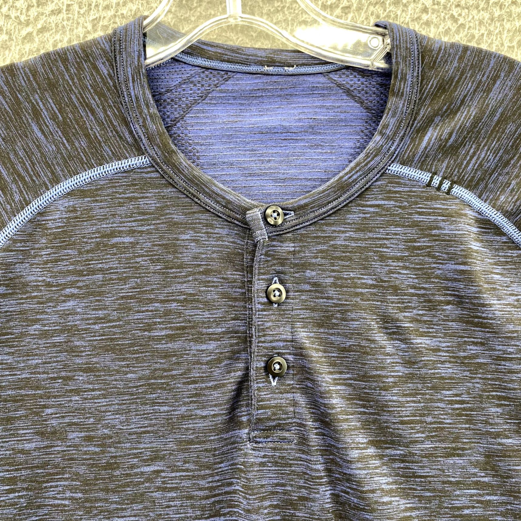 Lululemon Lululemon Swiftly Tech Henley Shirt Mens Medium Blue Long Sleeve Performance Gym Shirt Size US M / EU 48-50 / 2 - 3 Thumbnail