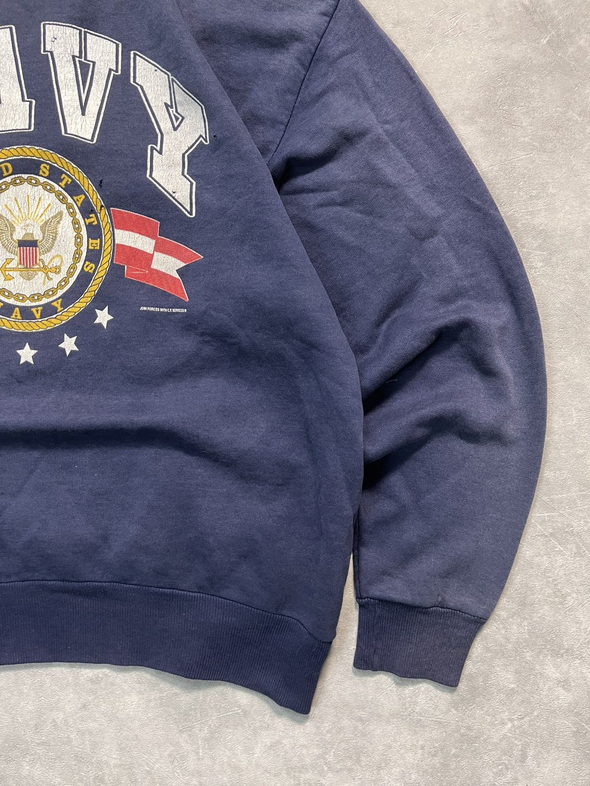 Vintage Vintage Thrashed US NAVY Jerzees sweatshirt Size US M / EU 48-50 / 2 - 3 Thumbnail