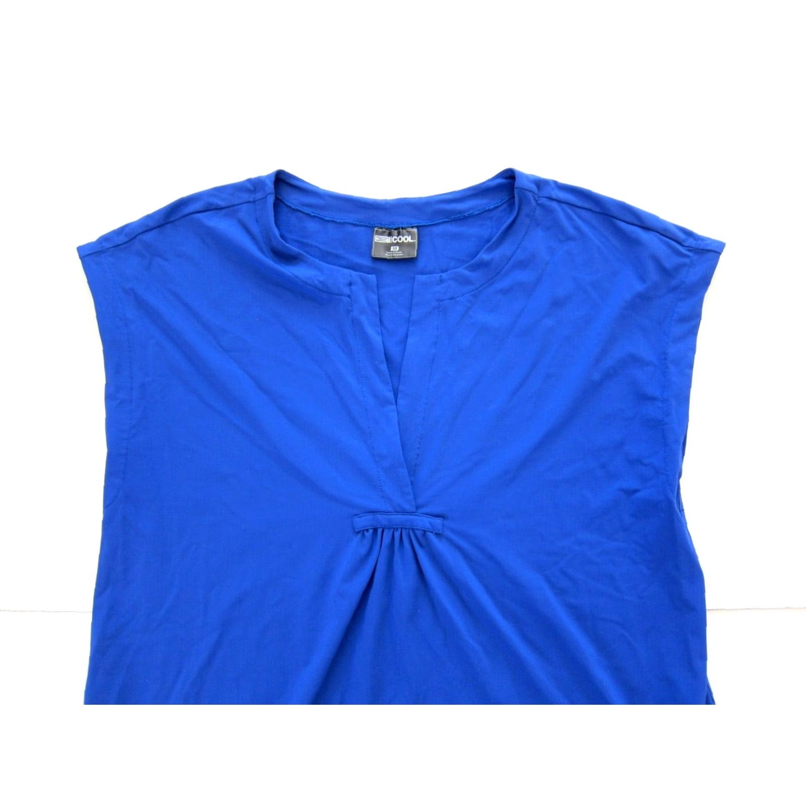 Vintage 32 Degrees Cool Royal Blue Stretch Cap Sleeve Pocket Sheath Tunic Dress Medium Size M / US 6-8 / IT 42-44 - 3 Thumbnail