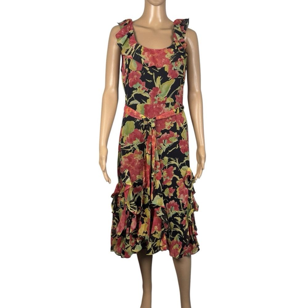 Ralph Lauren NWT New $245 Ralph Lauren Floral Crinkle Georgette Dress Si Size XL / US 12-14 / IT 48-50 - 3 Thumbnail